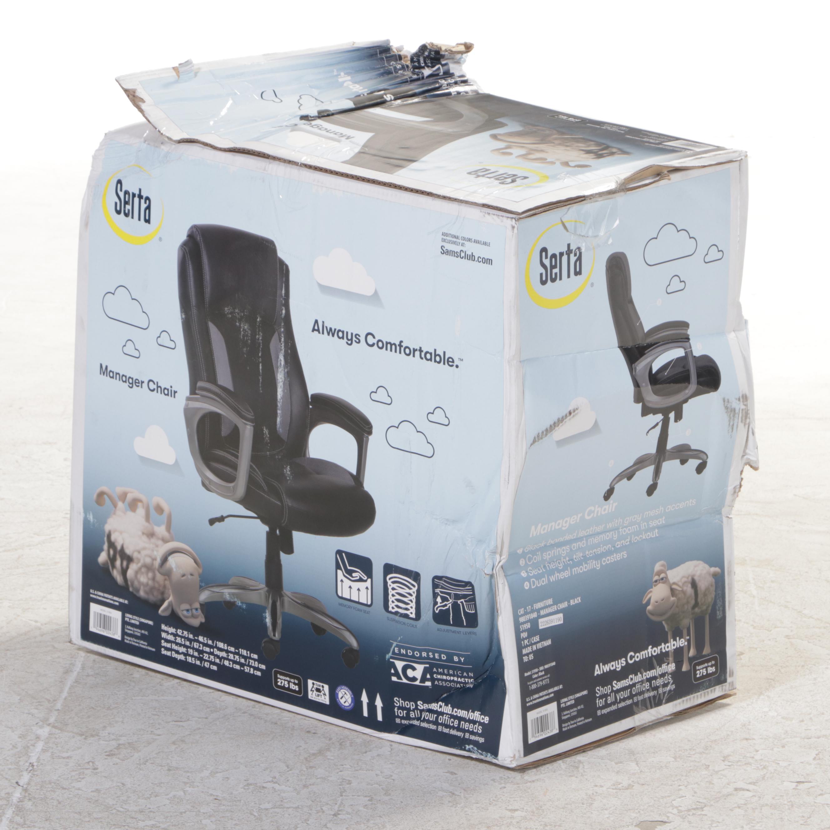 Serta Manager Chair in Black EBTH