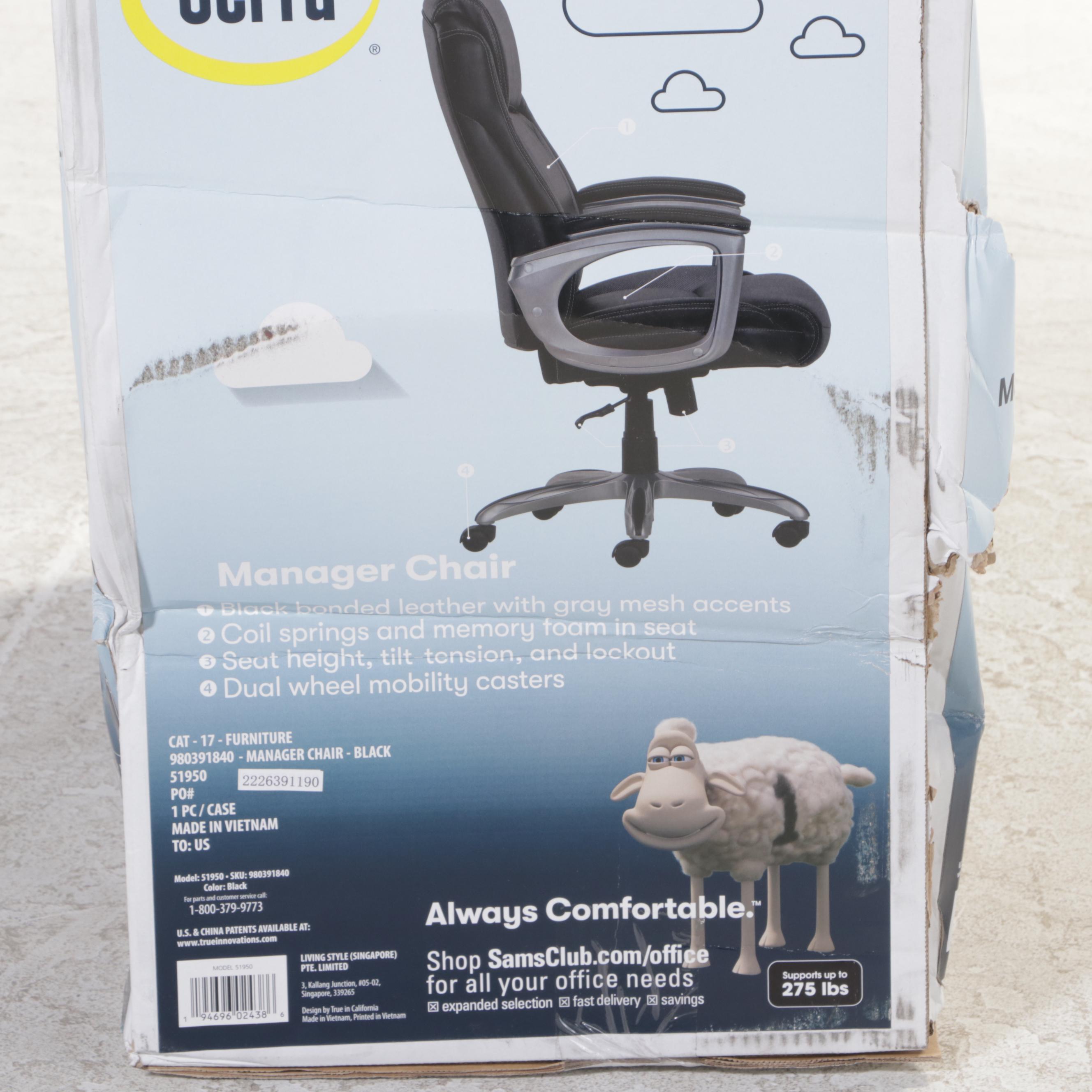 Serta Manager Chair in Black EBTH
