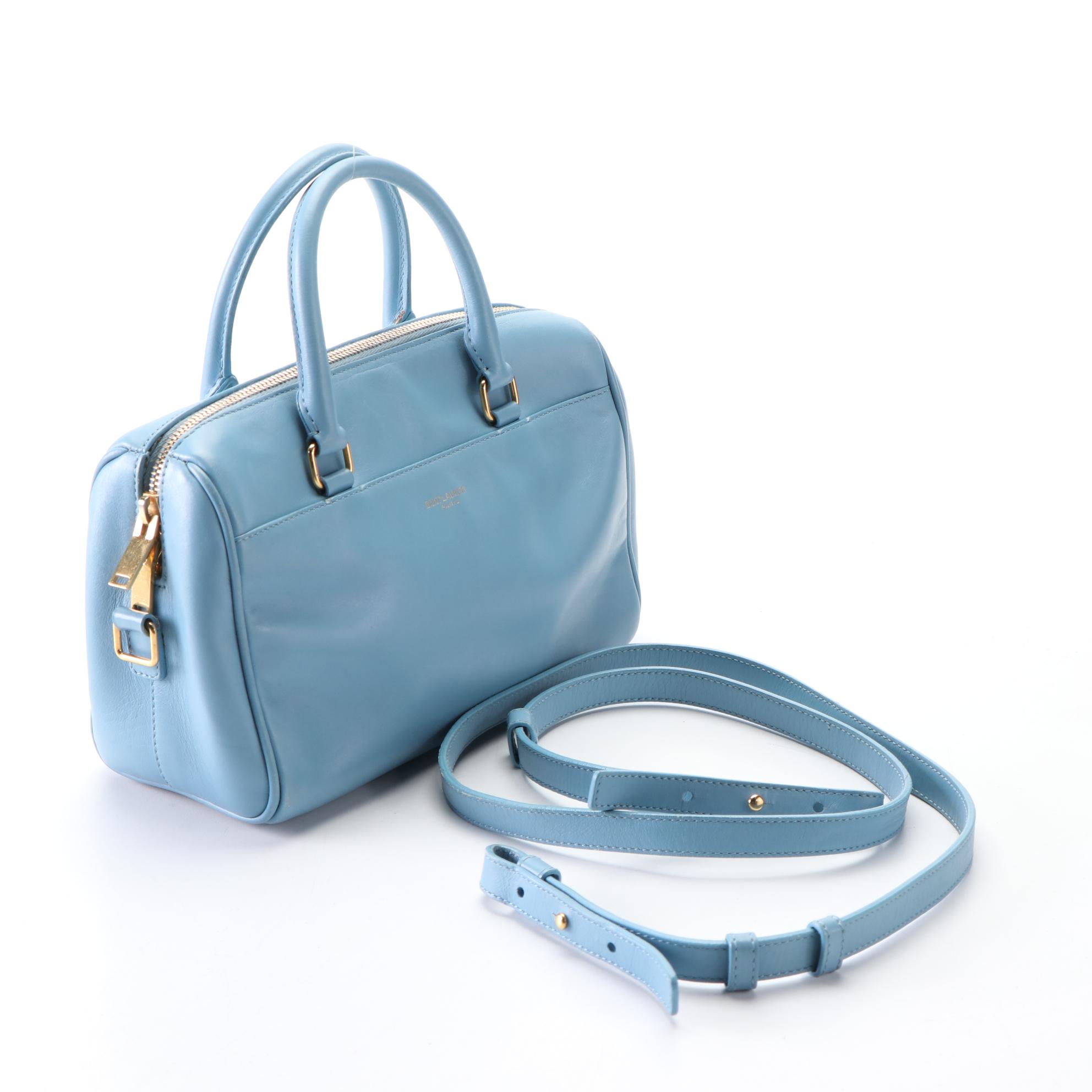 Saint Laurent Classic Baby Duffle Bag in Blue Leather EBTH