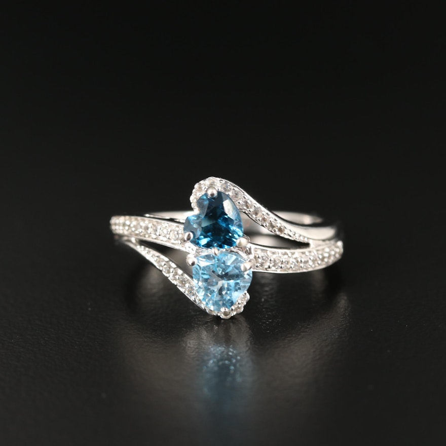 Sterling London and Sky Blue Topaz and Sapphire Ring