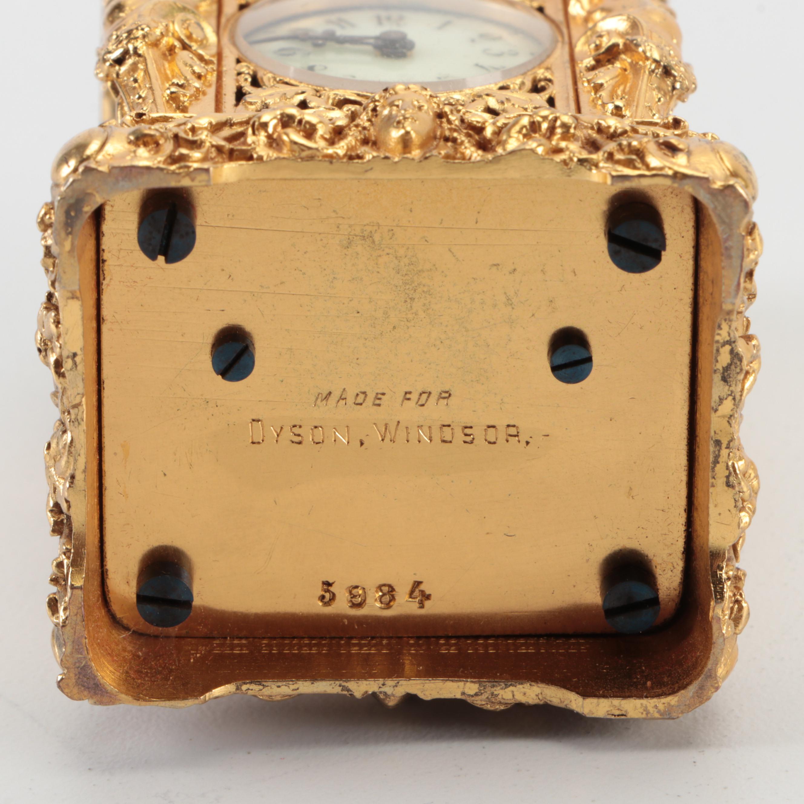 Aiguilles French Baroque Style Gilt Bronze Carriage Clock, 19th Century