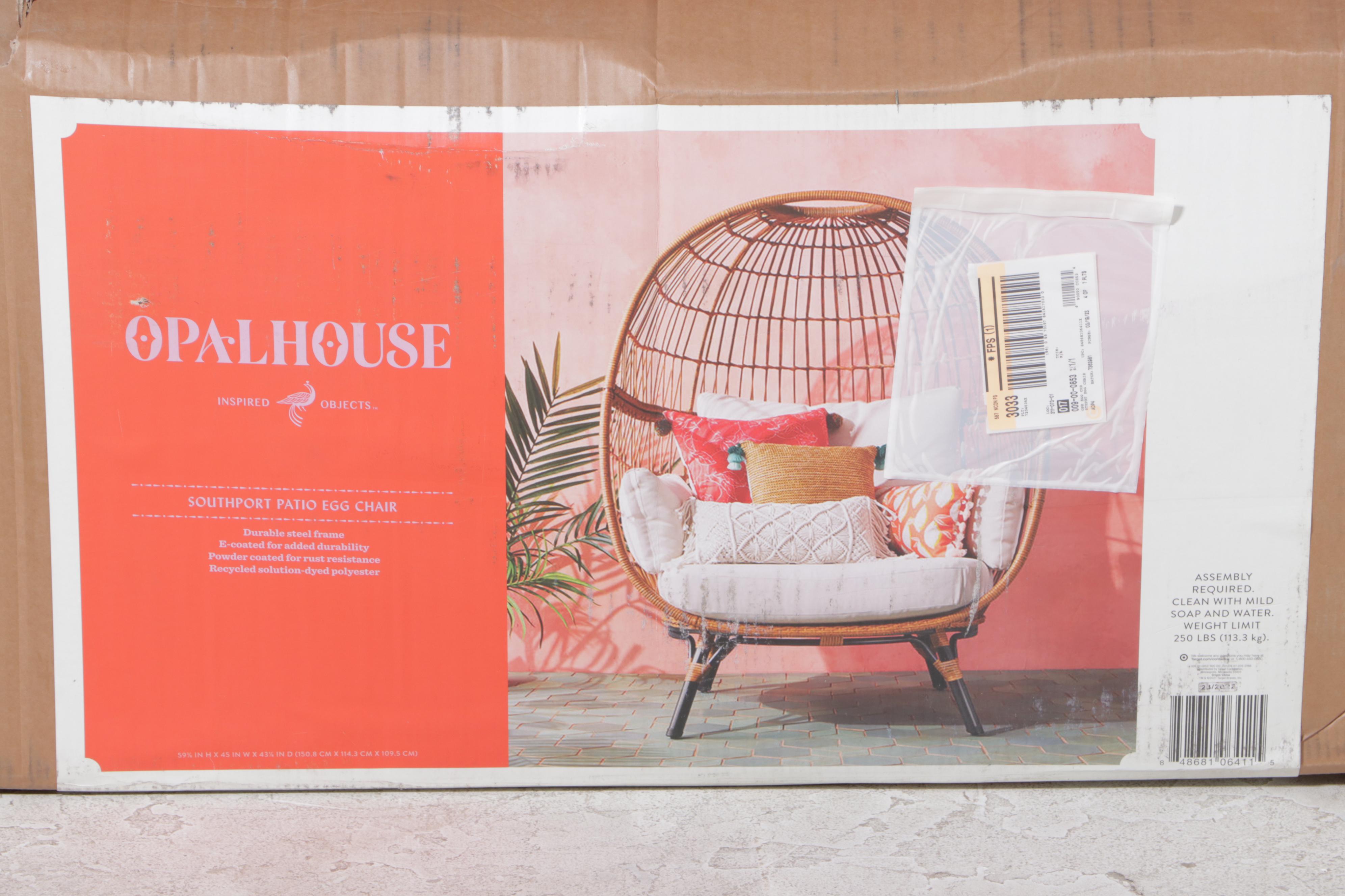 Opalhouse Southport Resin Wicker Patio Egg Chair EBTH