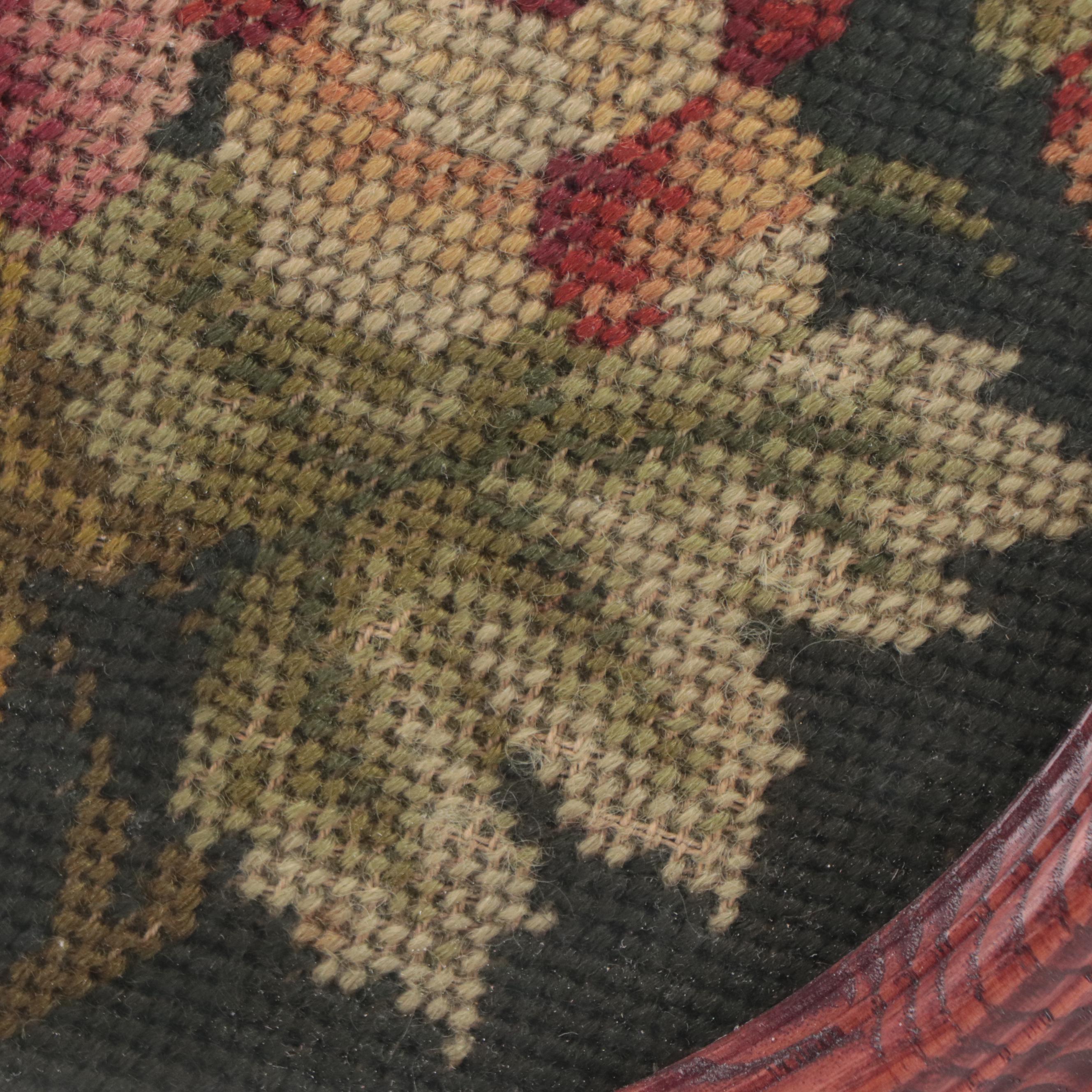 Floral Folk Art Needlepoint Wall Hanging EBTH