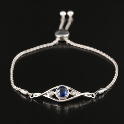Sterling Sapphire Bolo Bracelet