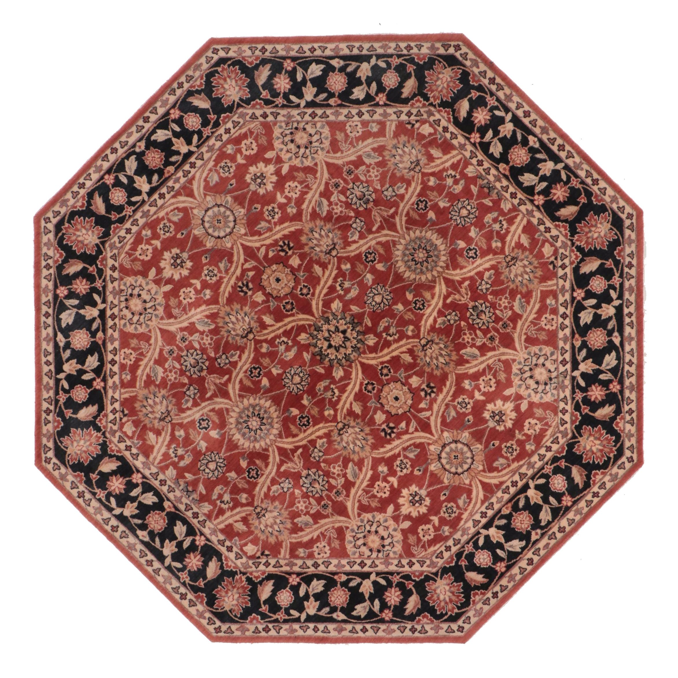 8' Round Machine Made Persian Style Octagonal Area Rug EBTH