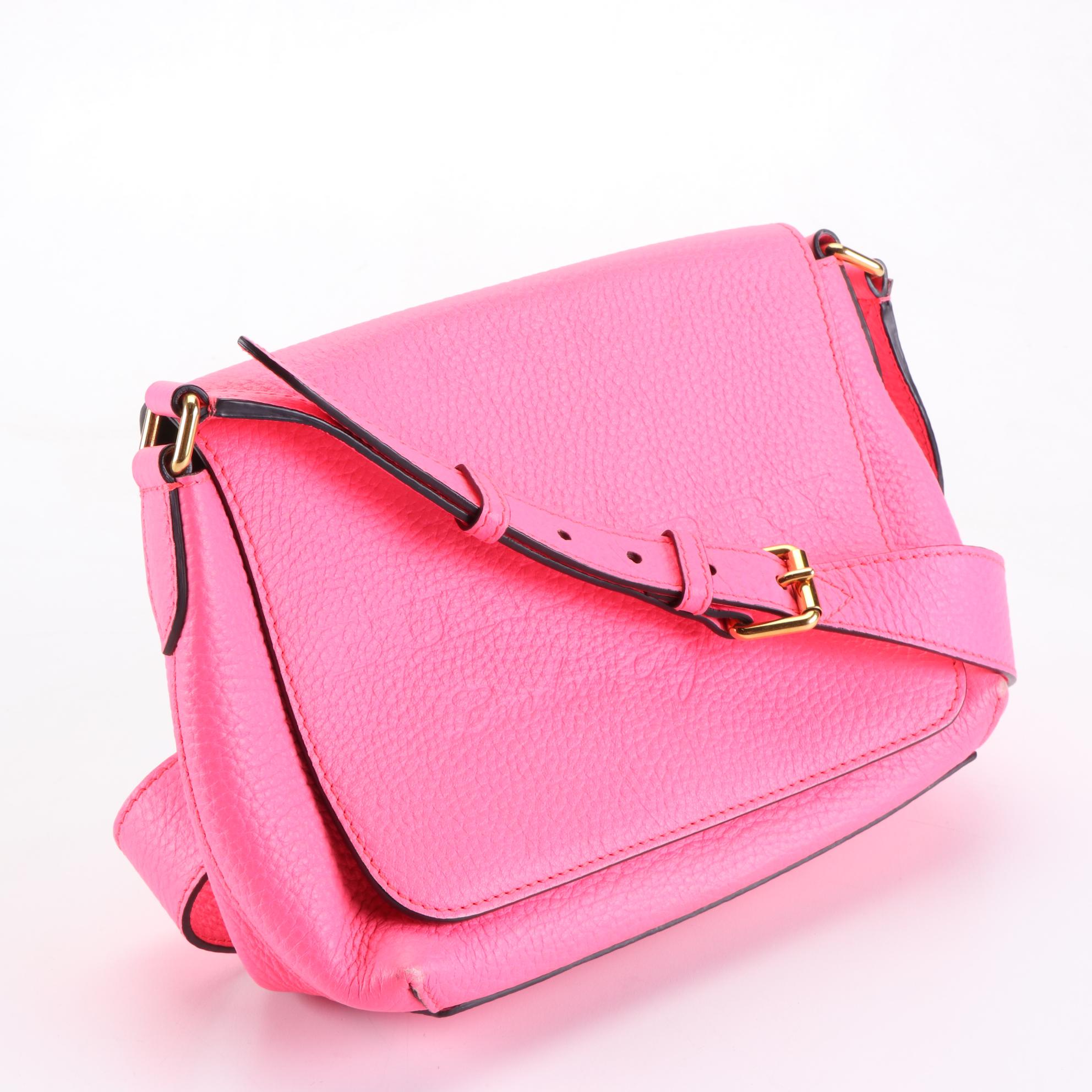 Burberry Crossbody Shoulder Bag in Neon Pink Leather EBTH