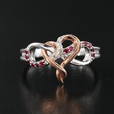 Sterling Ruby ad Diamond Infinity Heart Ring