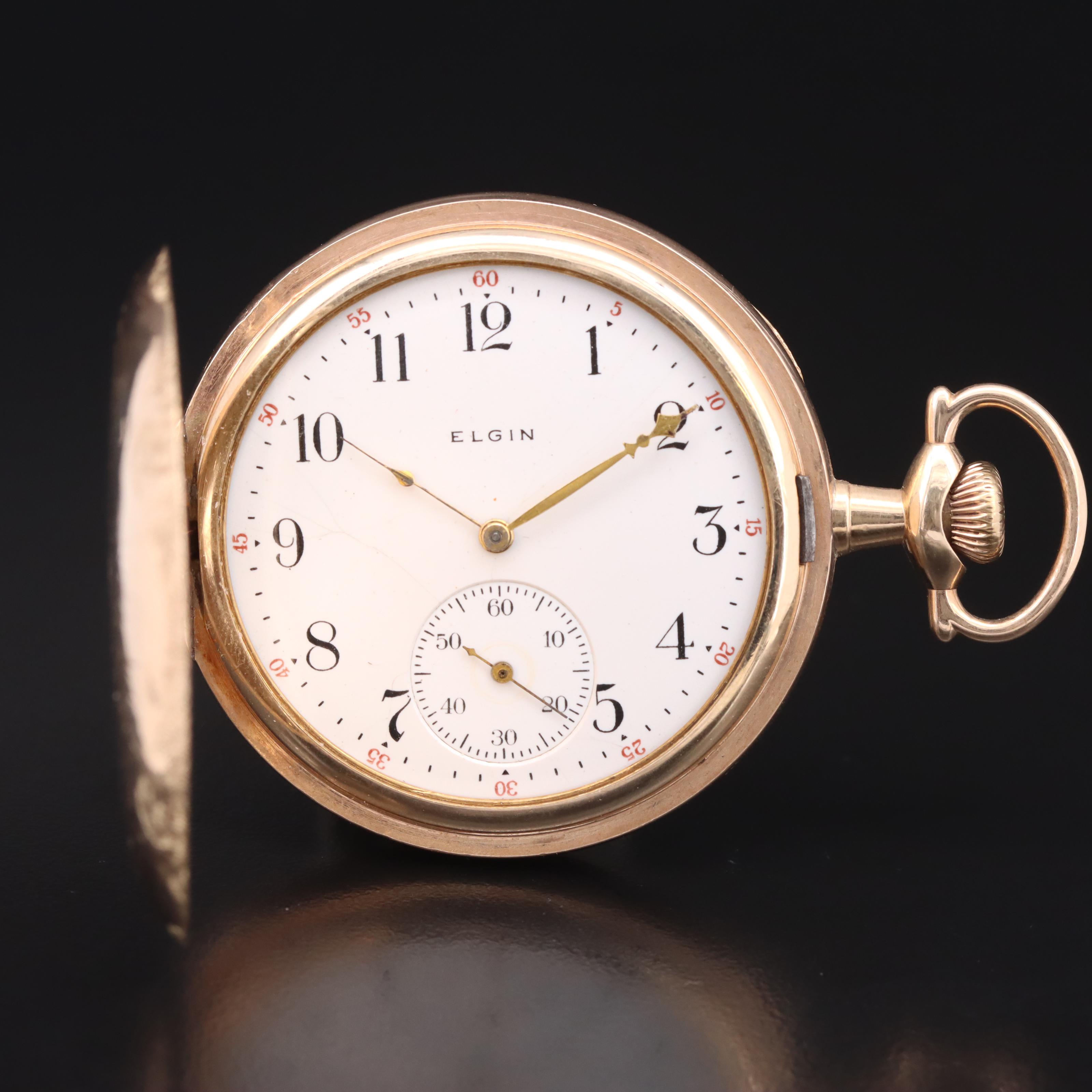 1903 Elgin Hunting Case GoldFilled Pocket Watch EBTH
