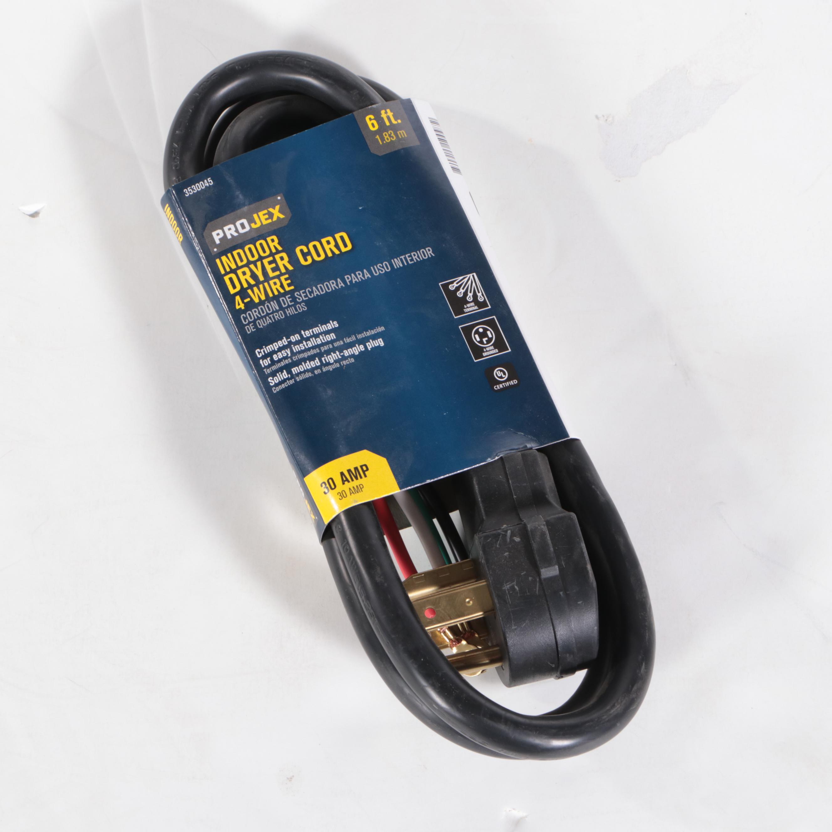 Projex 250 Volts 6' Indoor Dryer Cords EBTH