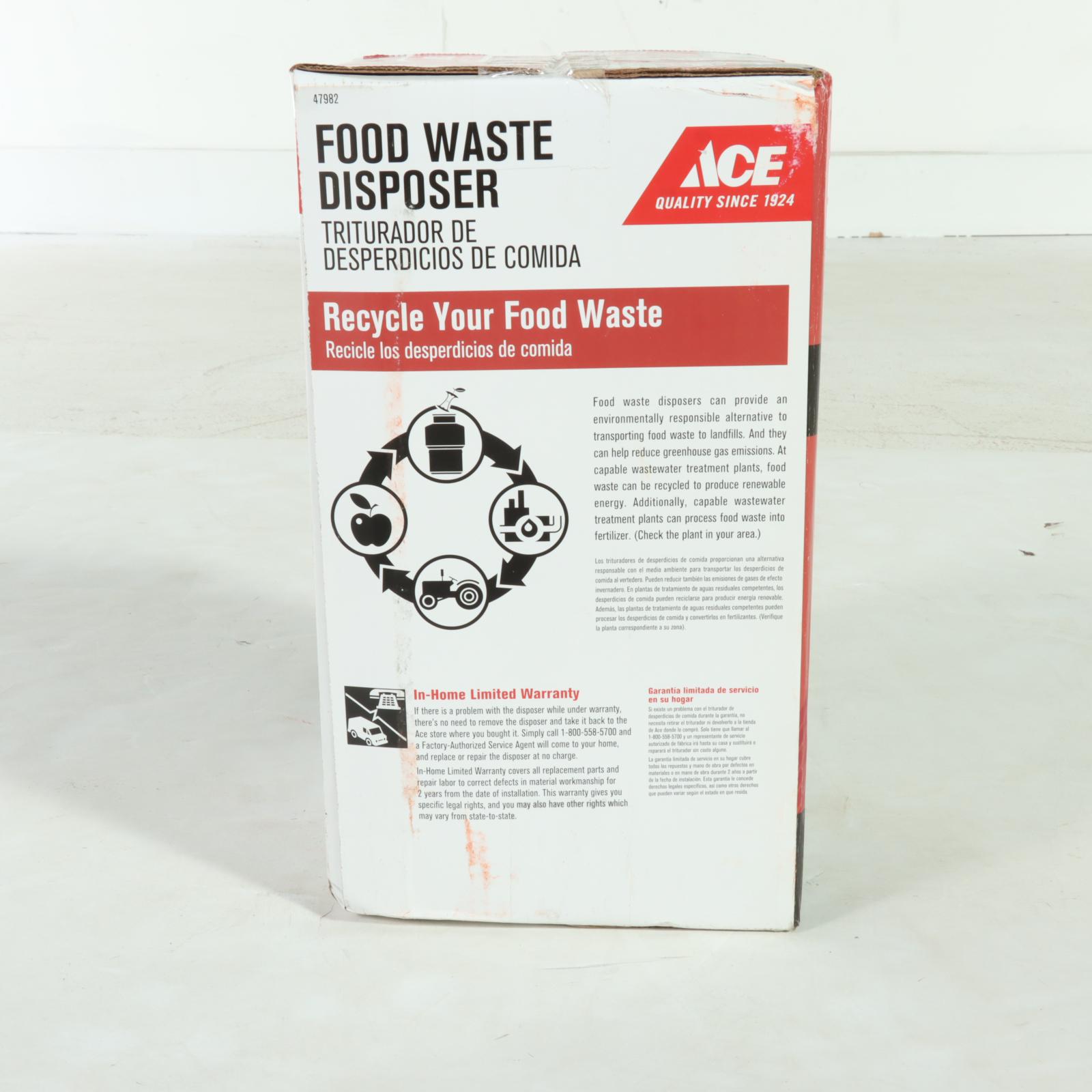 Ace Hardware Model 2000 Food Waste Garbage Disposer EBTH