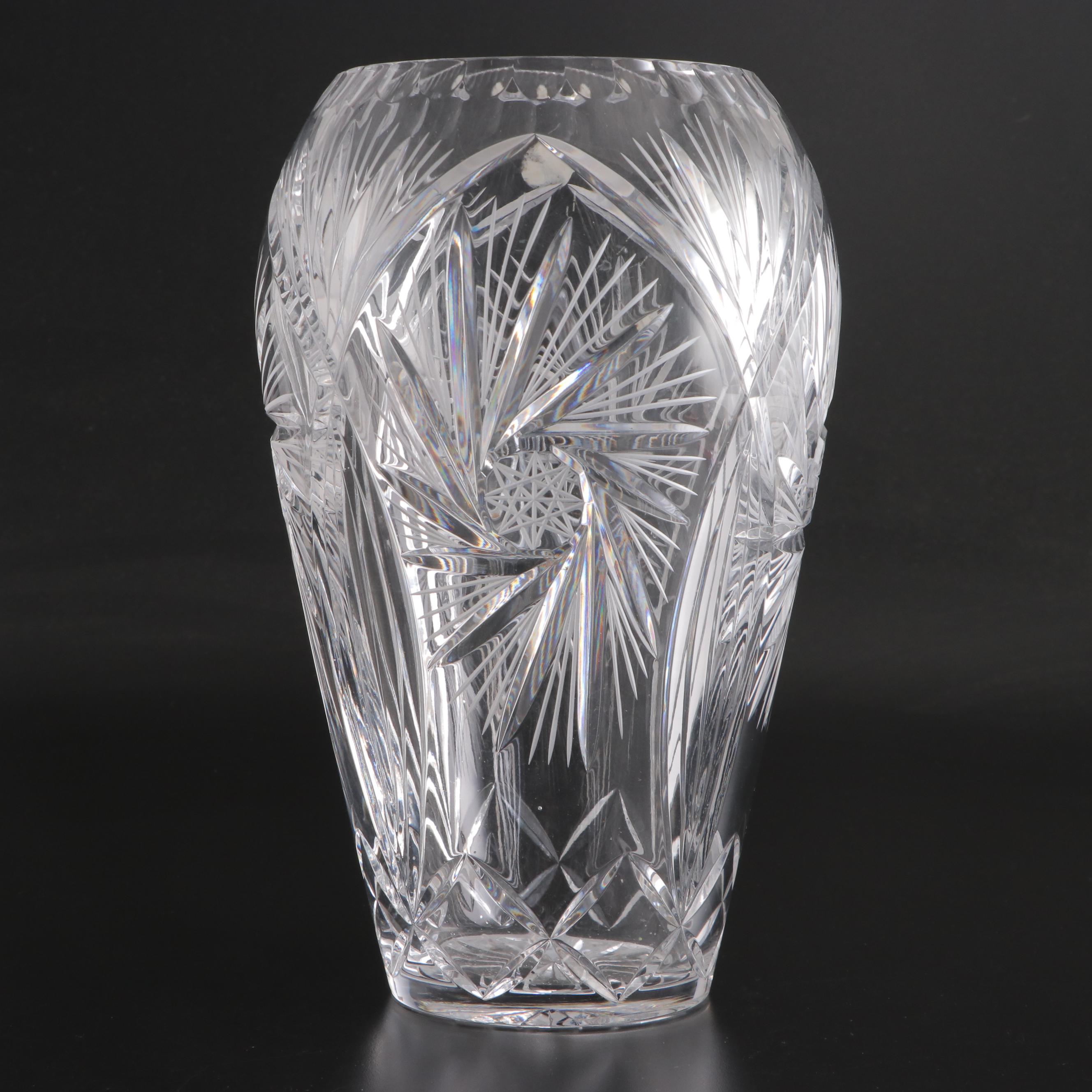 Polish Cut Crystal Vase EBTH