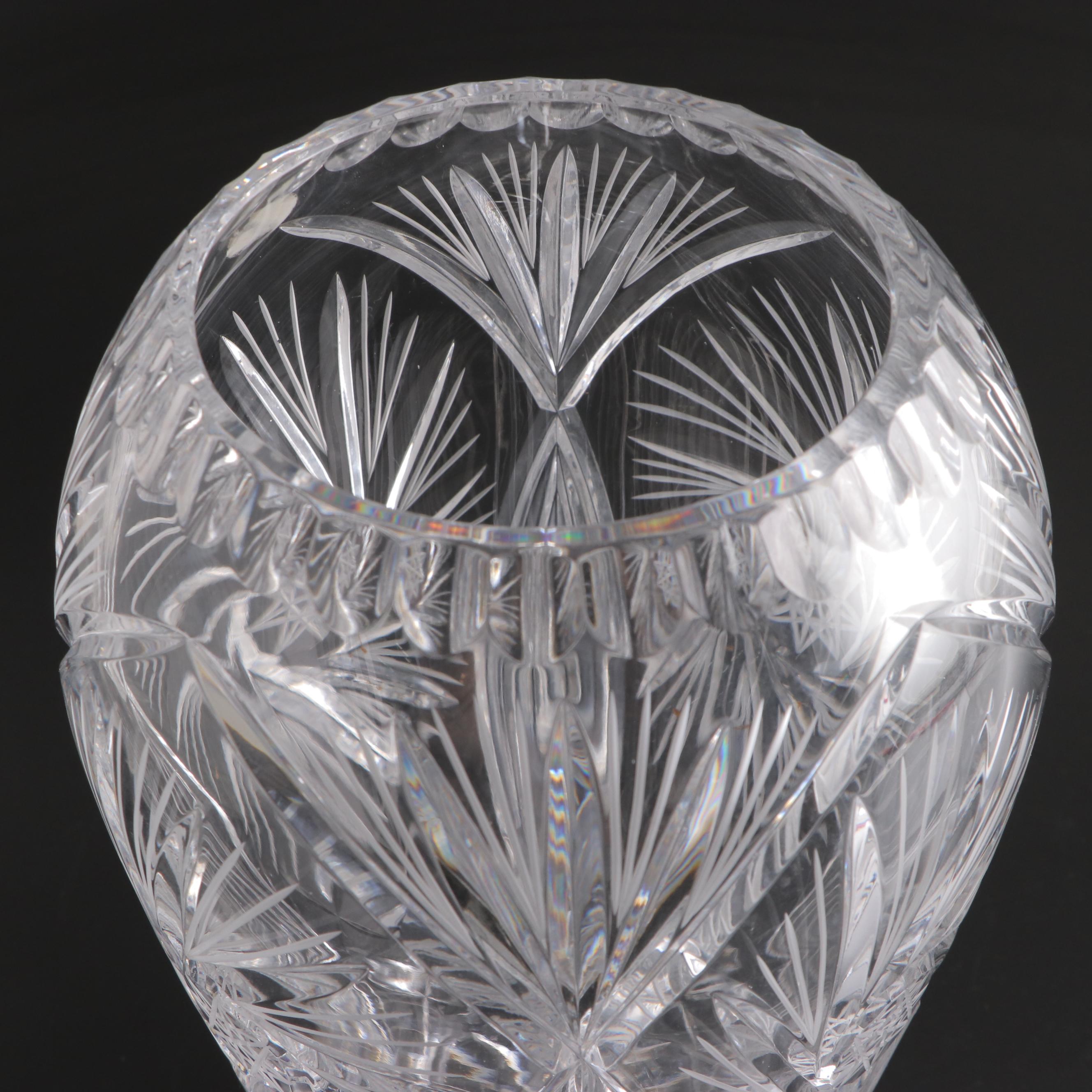 Polish Cut Crystal Vase EBTH