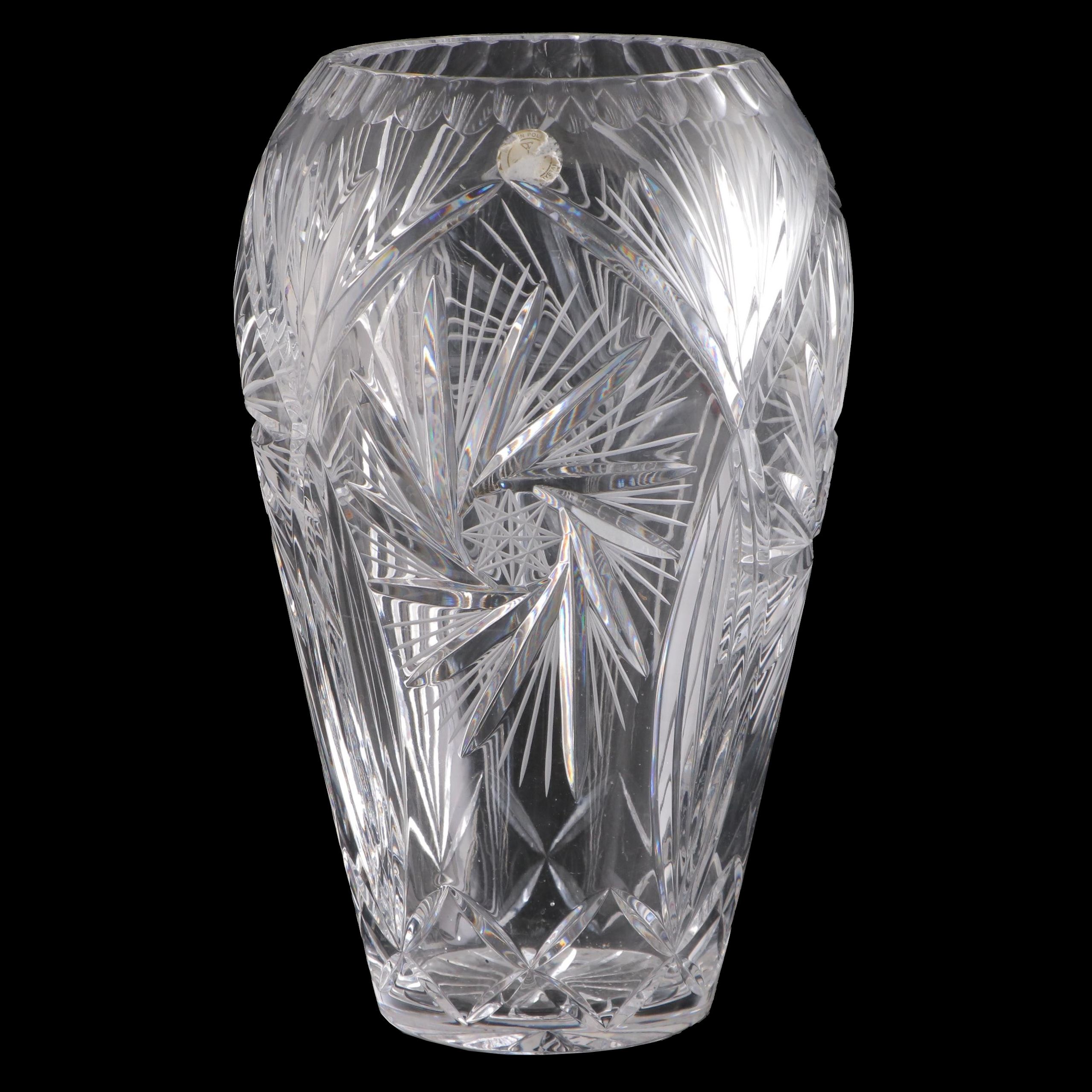 Polish Cut Crystal Vase EBTH