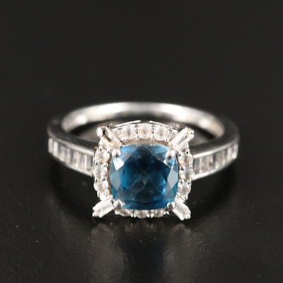 Sterling Topaz and Sapphire Ring