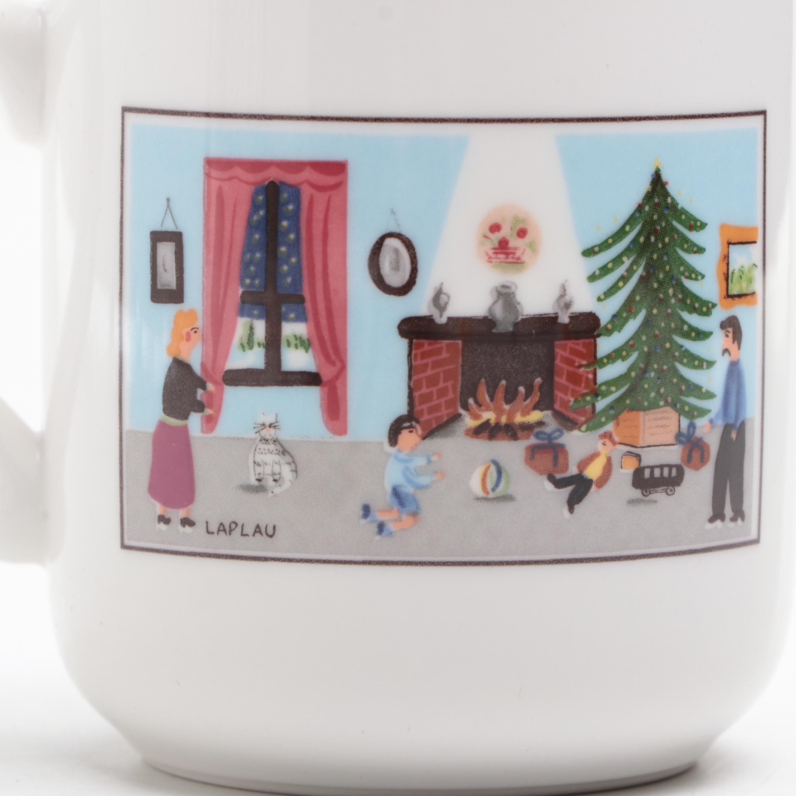 Villeroy & Boch "Naif Christmas" Porcelain Tray and Mug EBTH