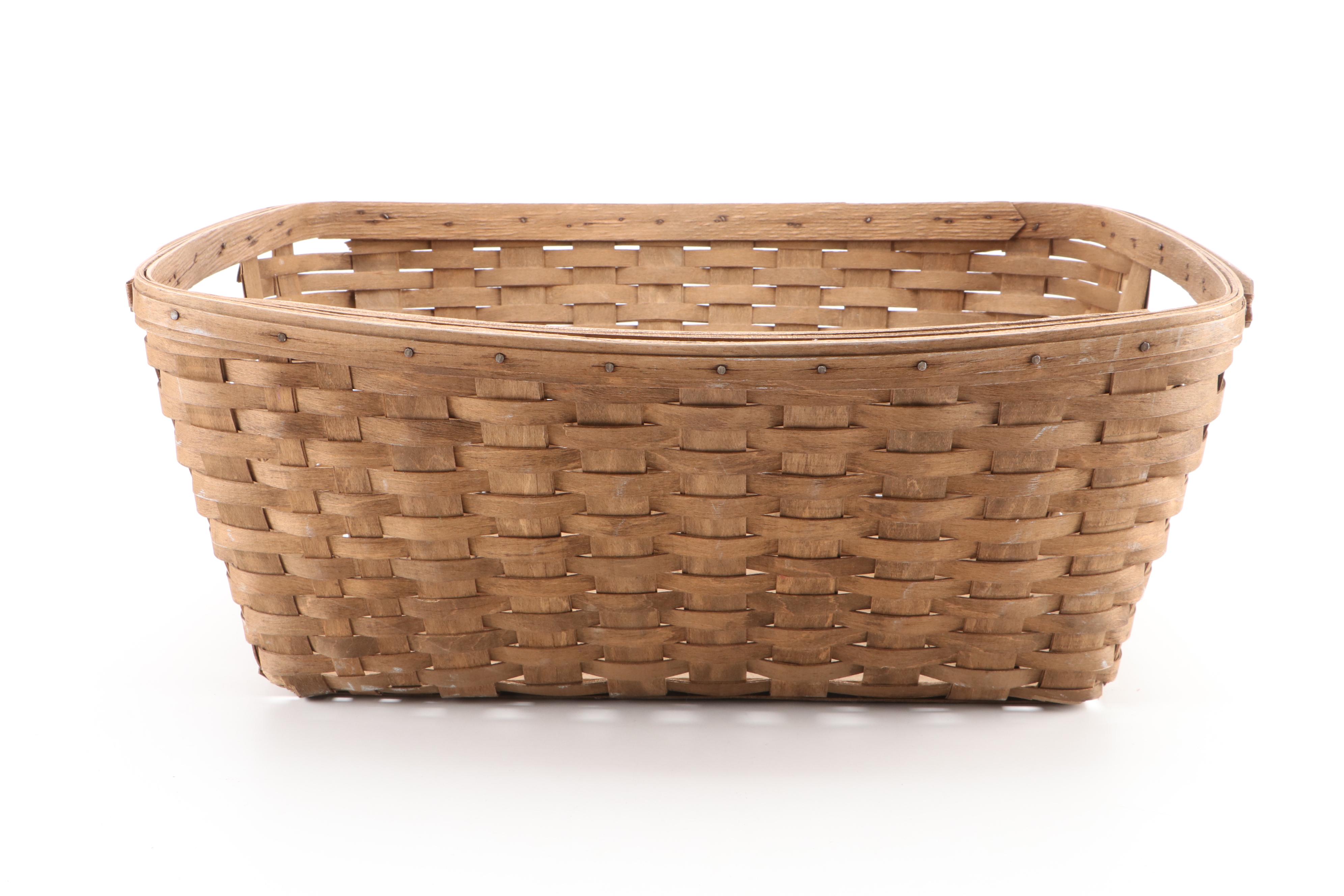 Longaberger Signature Weave Laundry Basket, 1984 EBTH