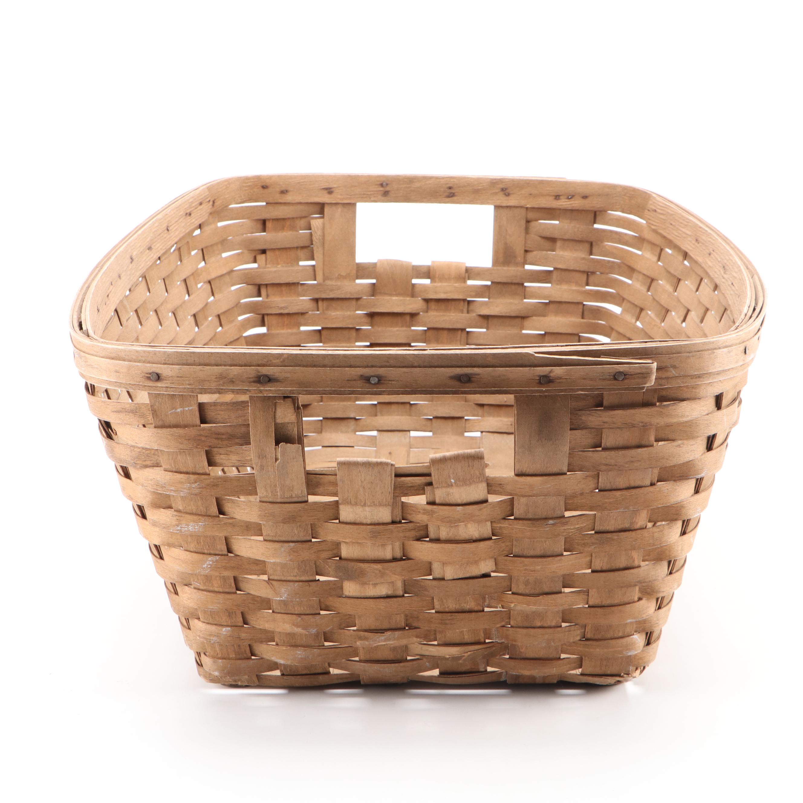 Longaberger Signature Weave Laundry Basket, 1984 EBTH