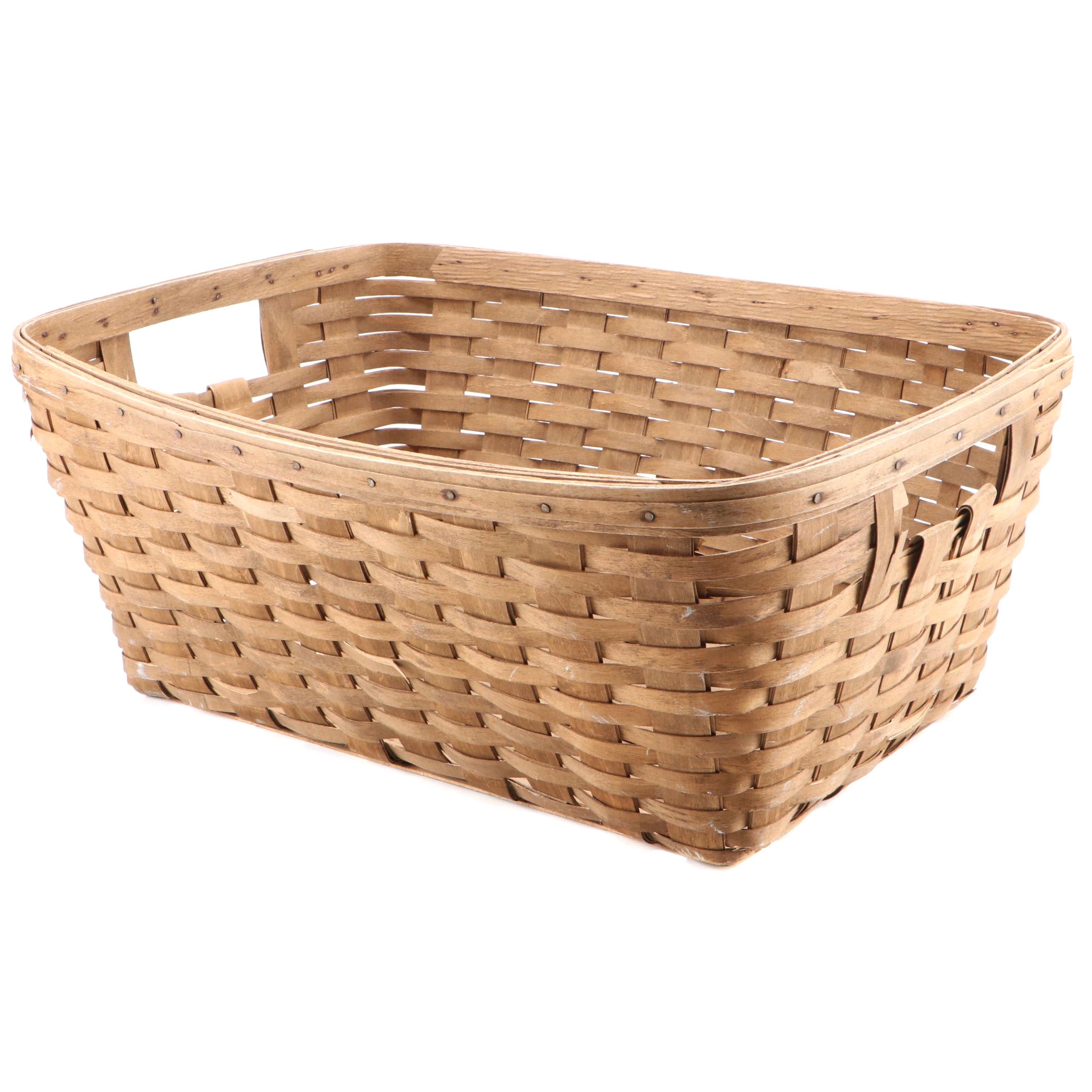 Longaberger Signature Weave Laundry Basket, 1984 EBTH