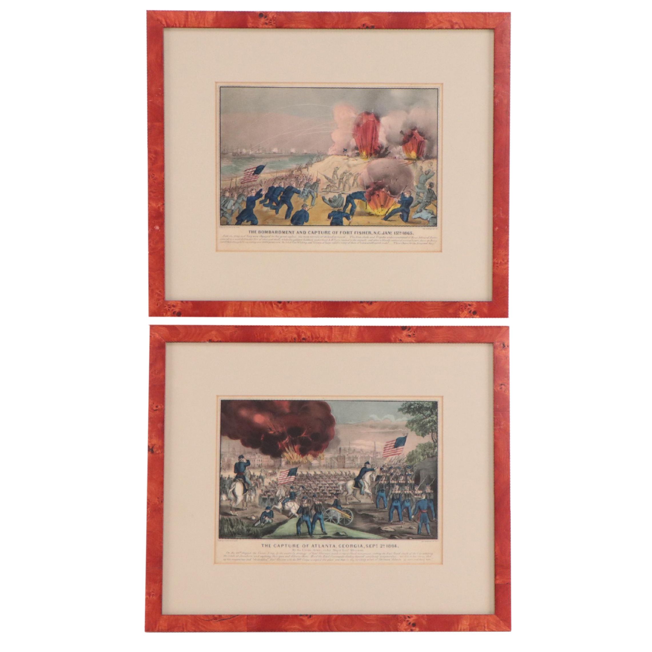 Currier & Ives HandColored Lithographs of Civil War Era Military