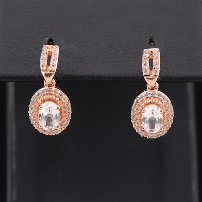 Sterling Sapphire Oval Earrings