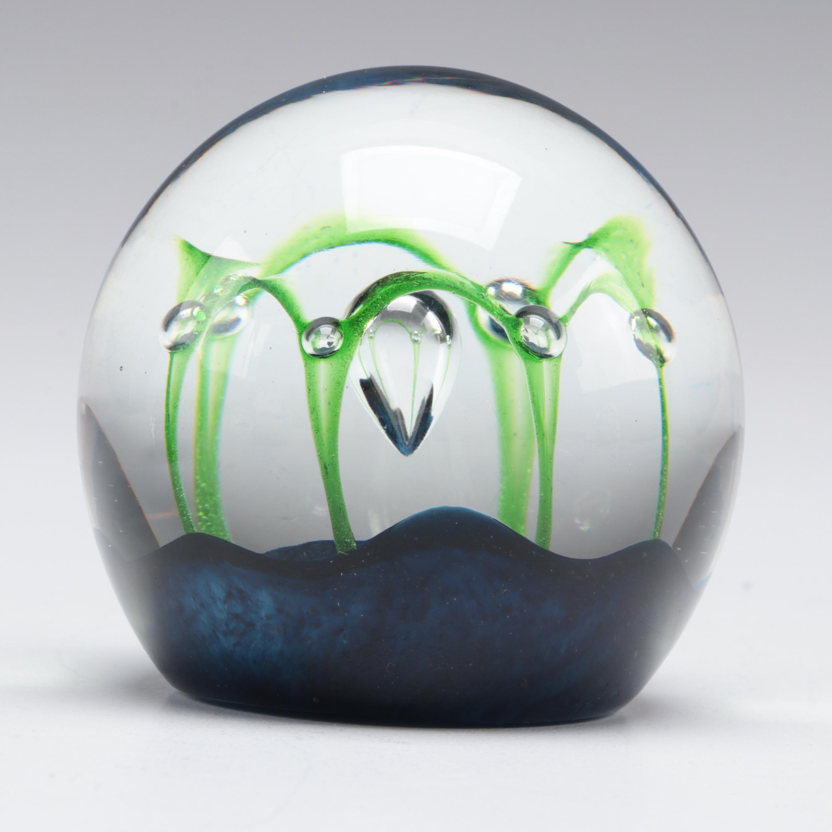 Caithness Glass "Flowers in the Rain" Paperweights with Millefiori