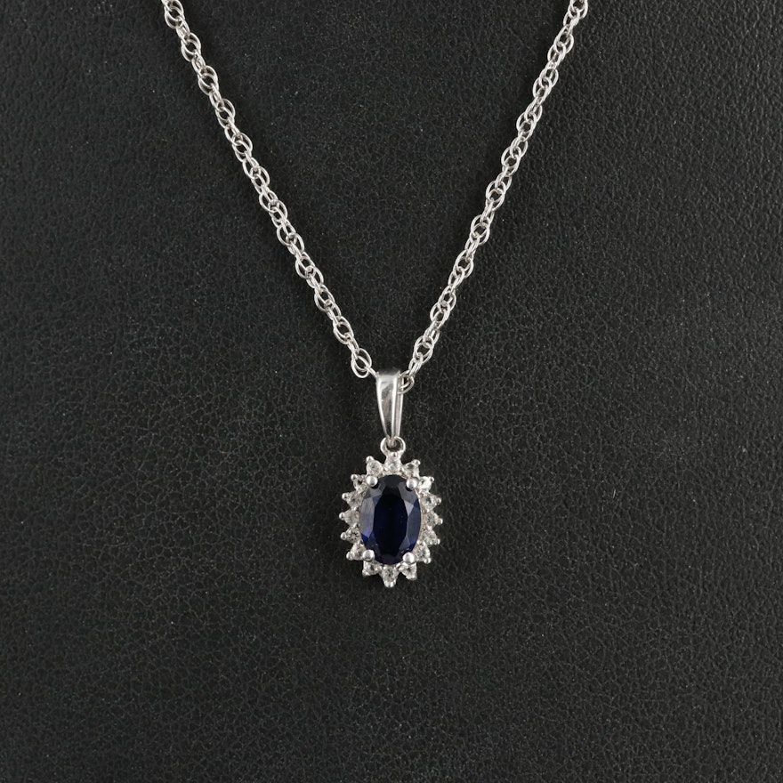 Sterling Sapphire and Topaz Necklace