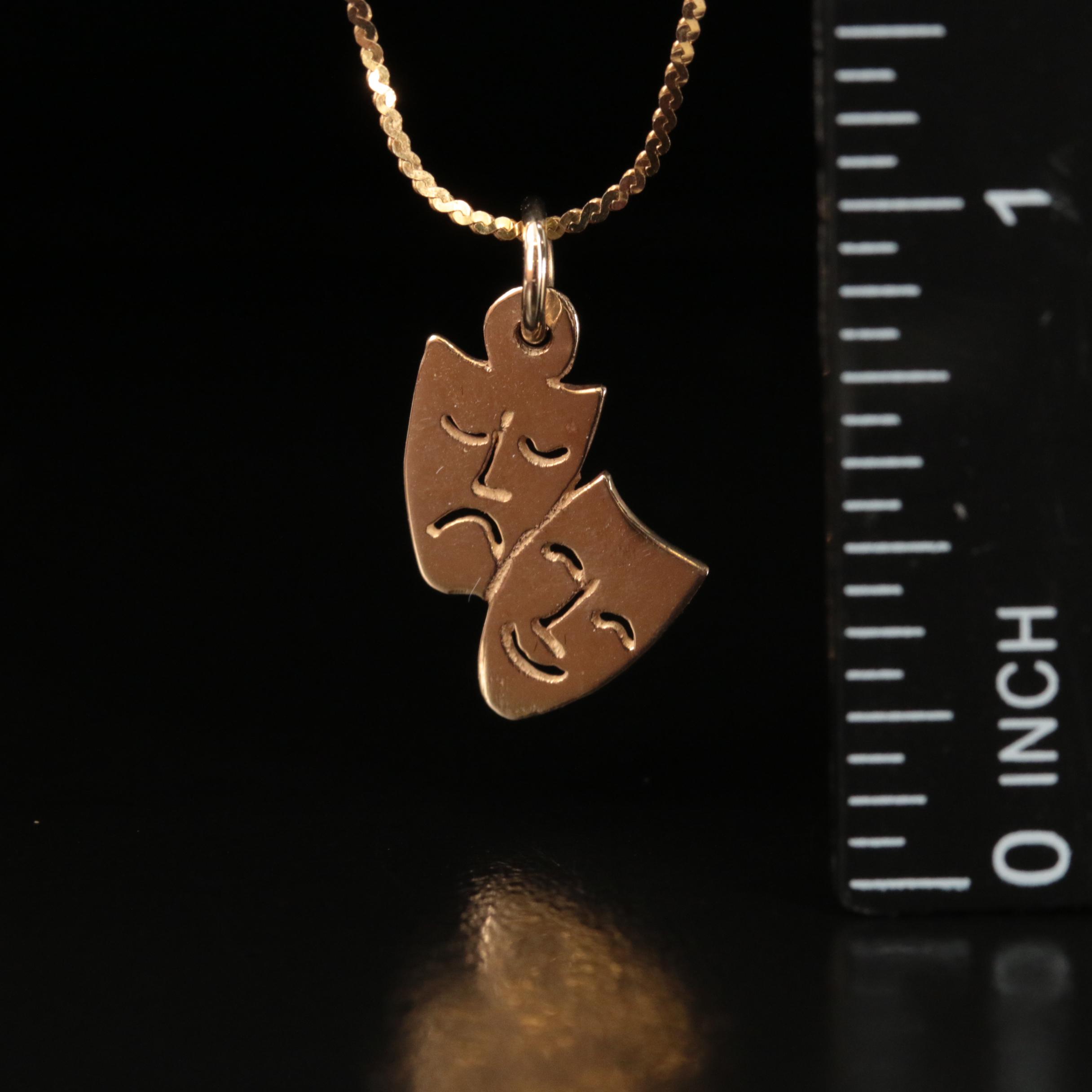 14K Treble Clef and Theater Masks Pendant Necklaces EBTH