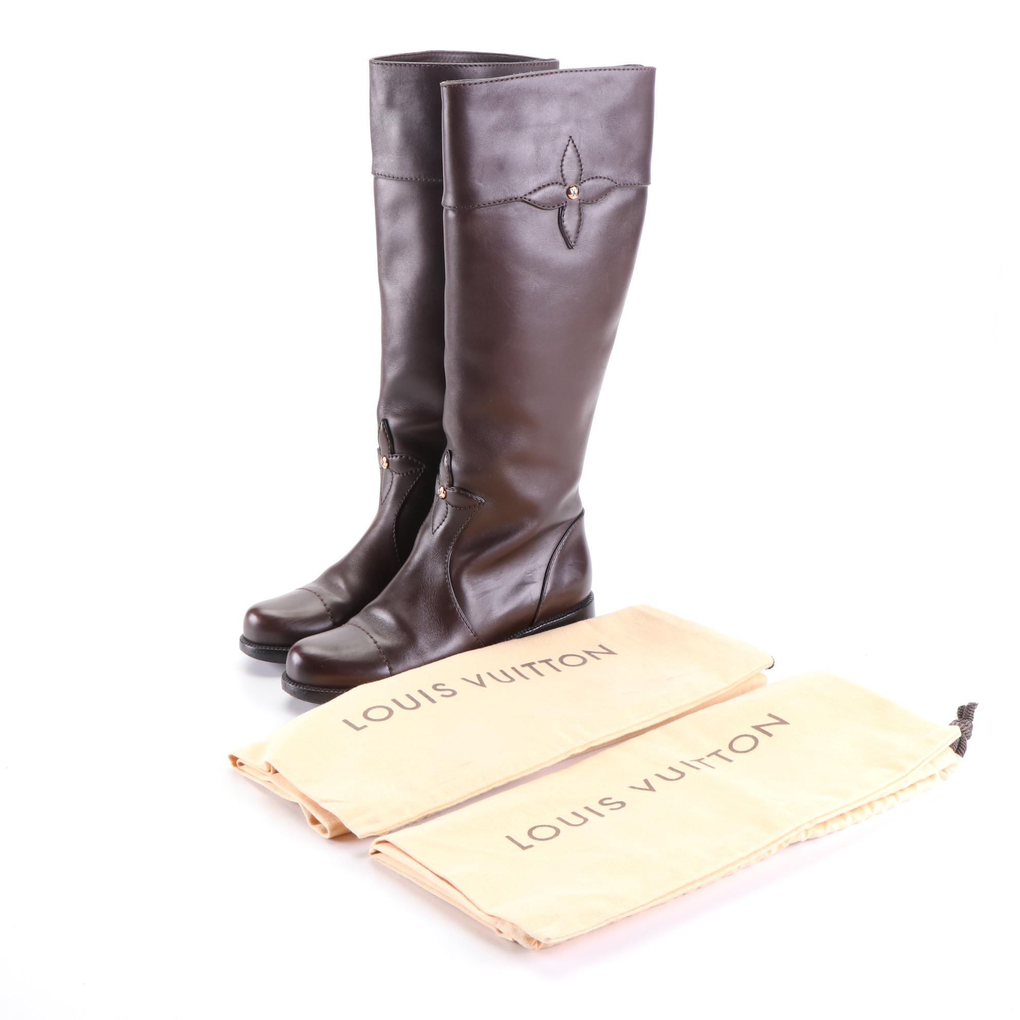 Louis Vuitton Riding Boots in Smooth Brown Leather EBTH