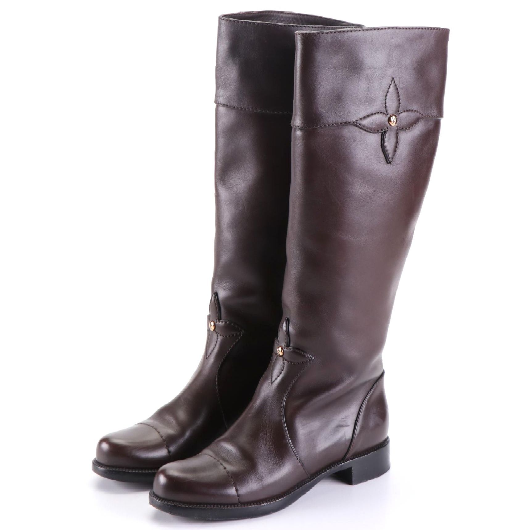 Louis Vuitton Riding Boots in Smooth Brown Leather EBTH