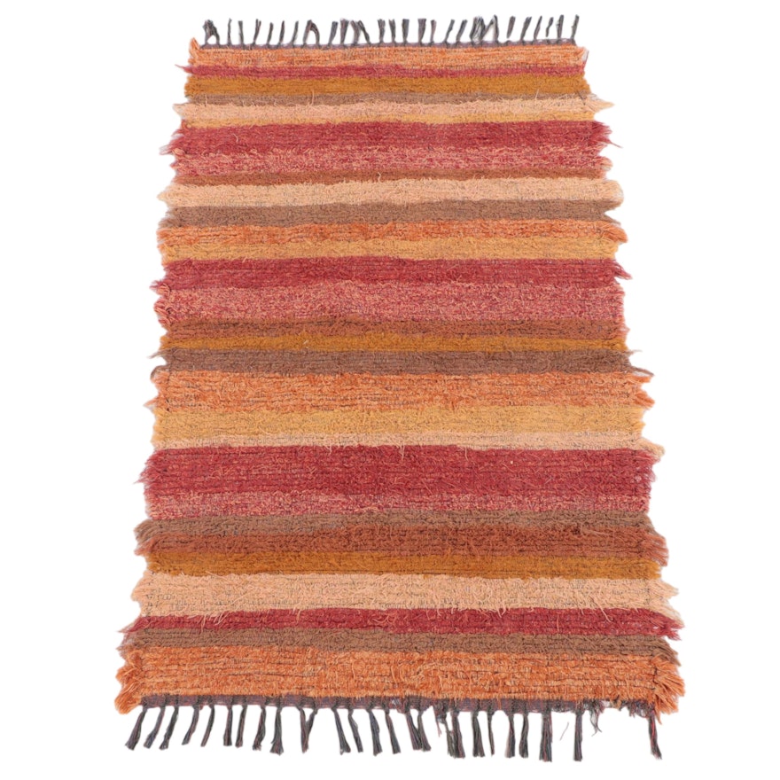 3' x 5'6 Hand-Knotted Berber Rehamna Striped Shag Accent Rug