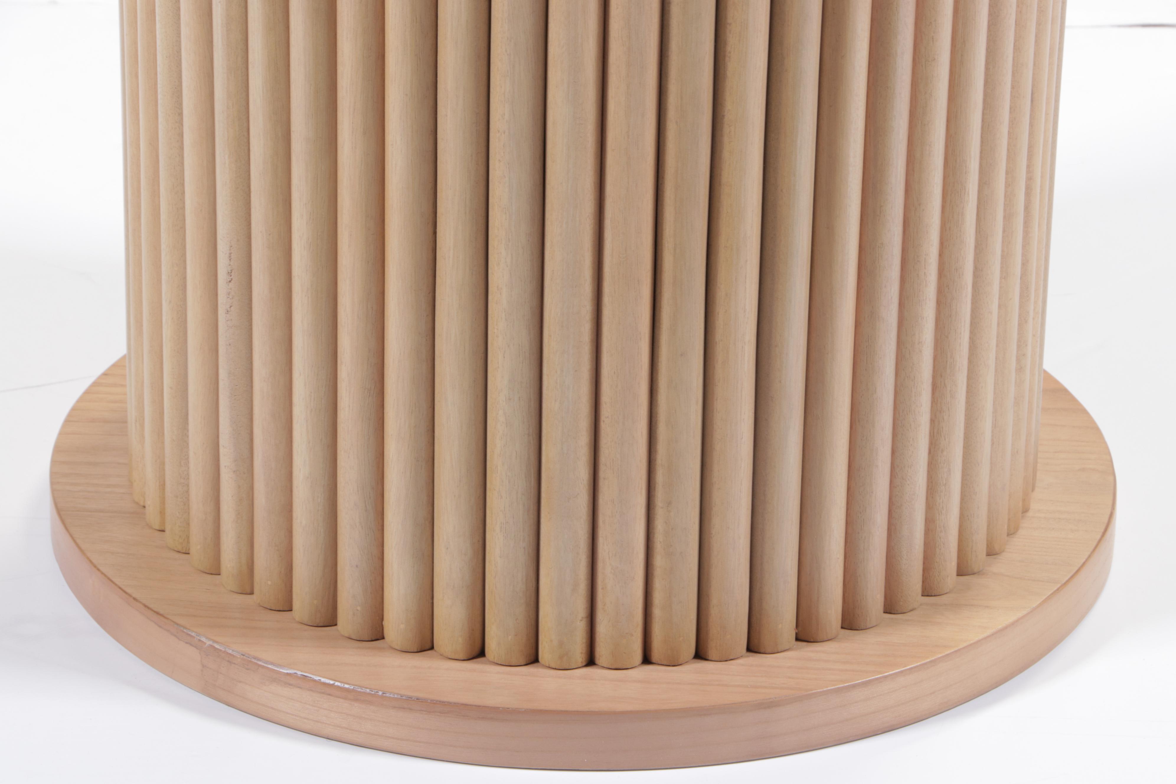 Threshold Trumbull Round Fluted Dining Table Base in Natural EBTH