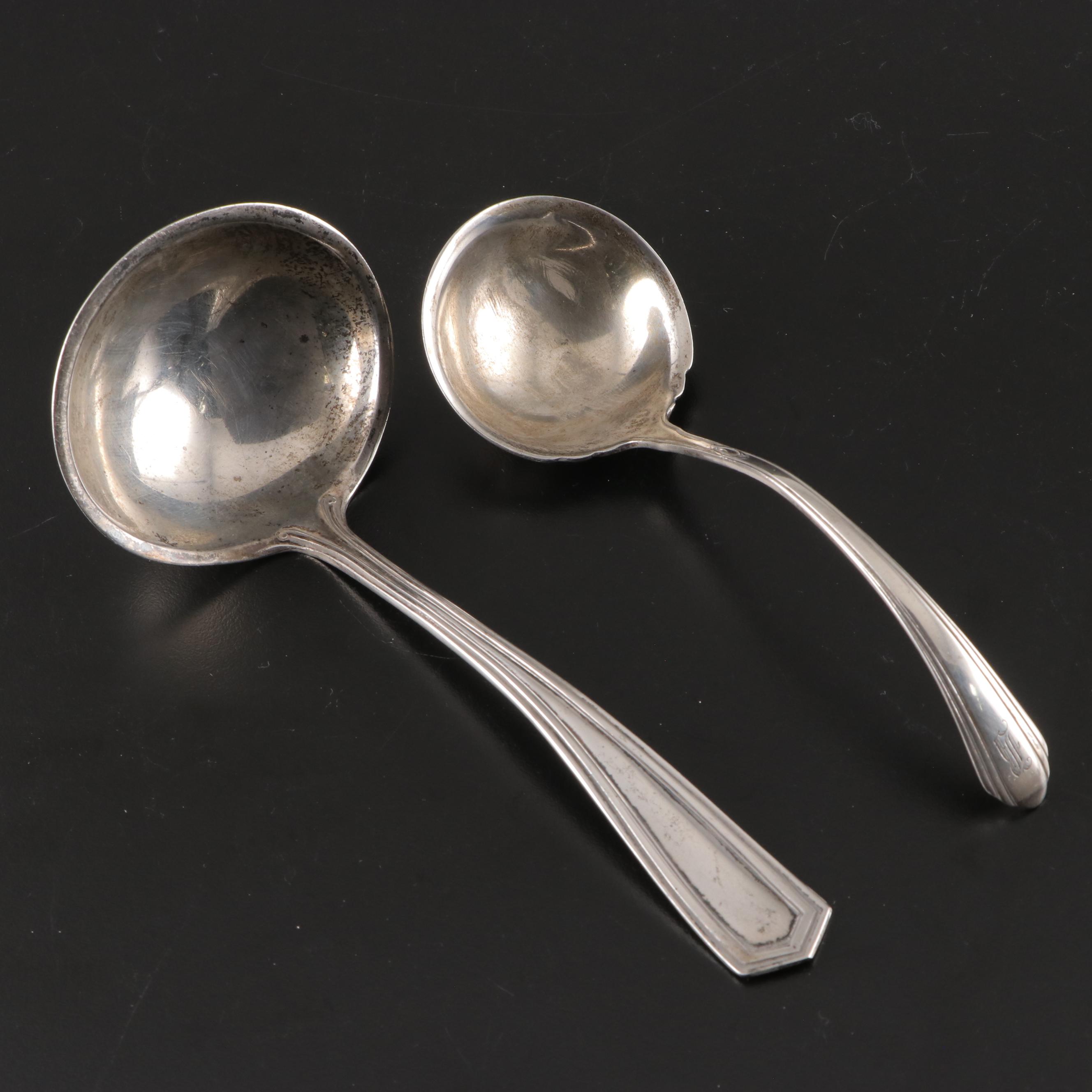 Sterling Silver and Silver Plate Utensils with Dutch 800 Silver Server