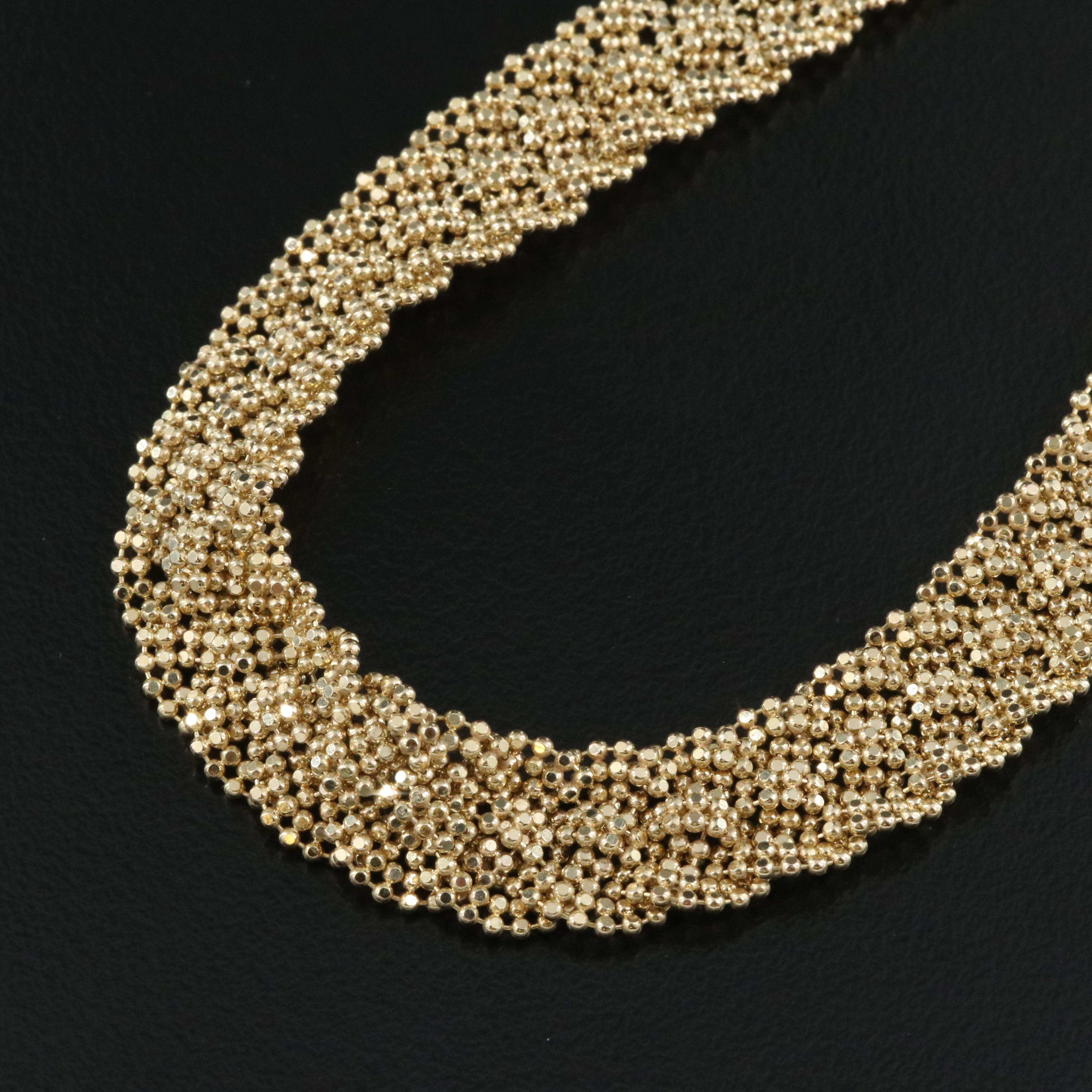 Italian 14K Braided Bead Necklace EBTH