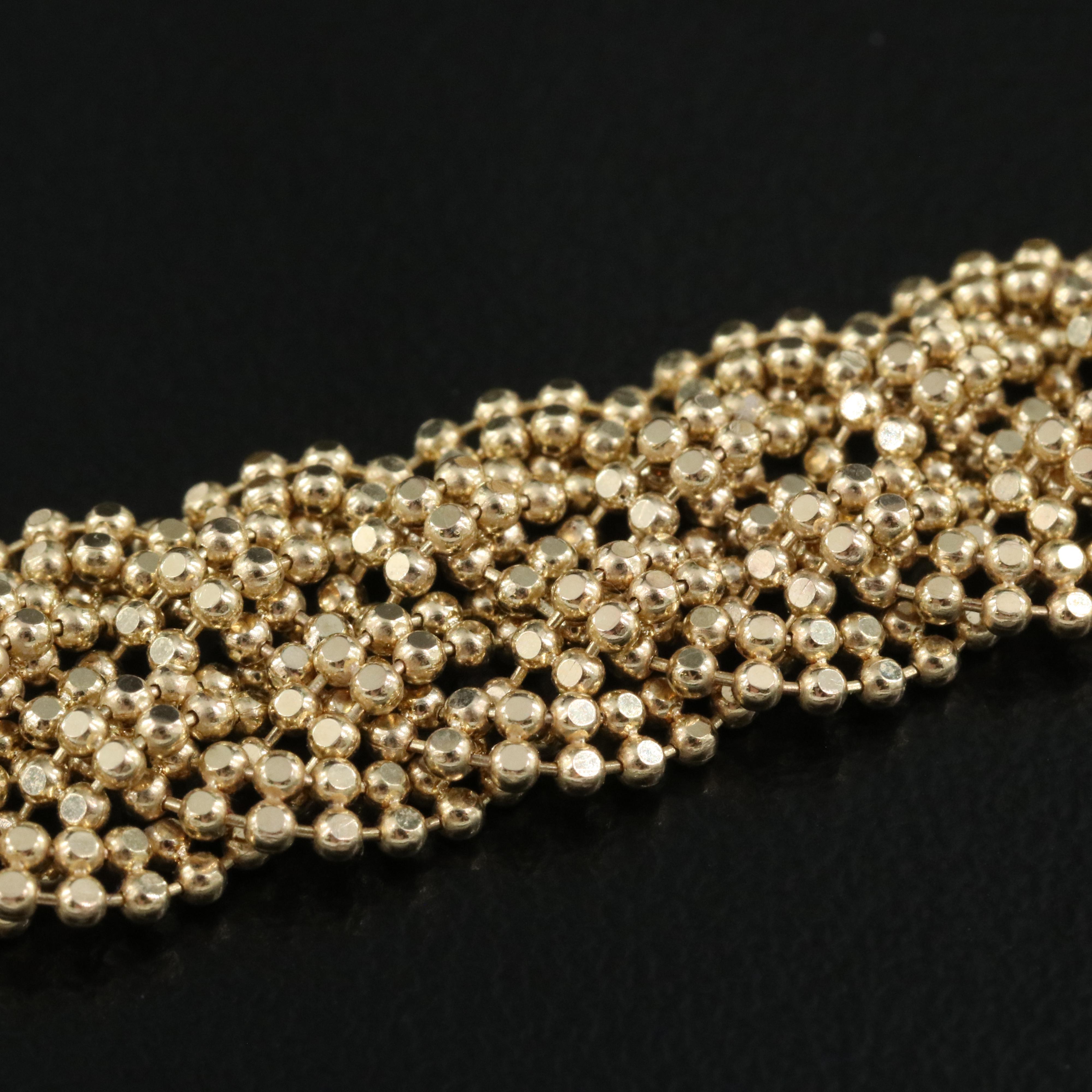 Italian 14K Braided Bead Necklace EBTH