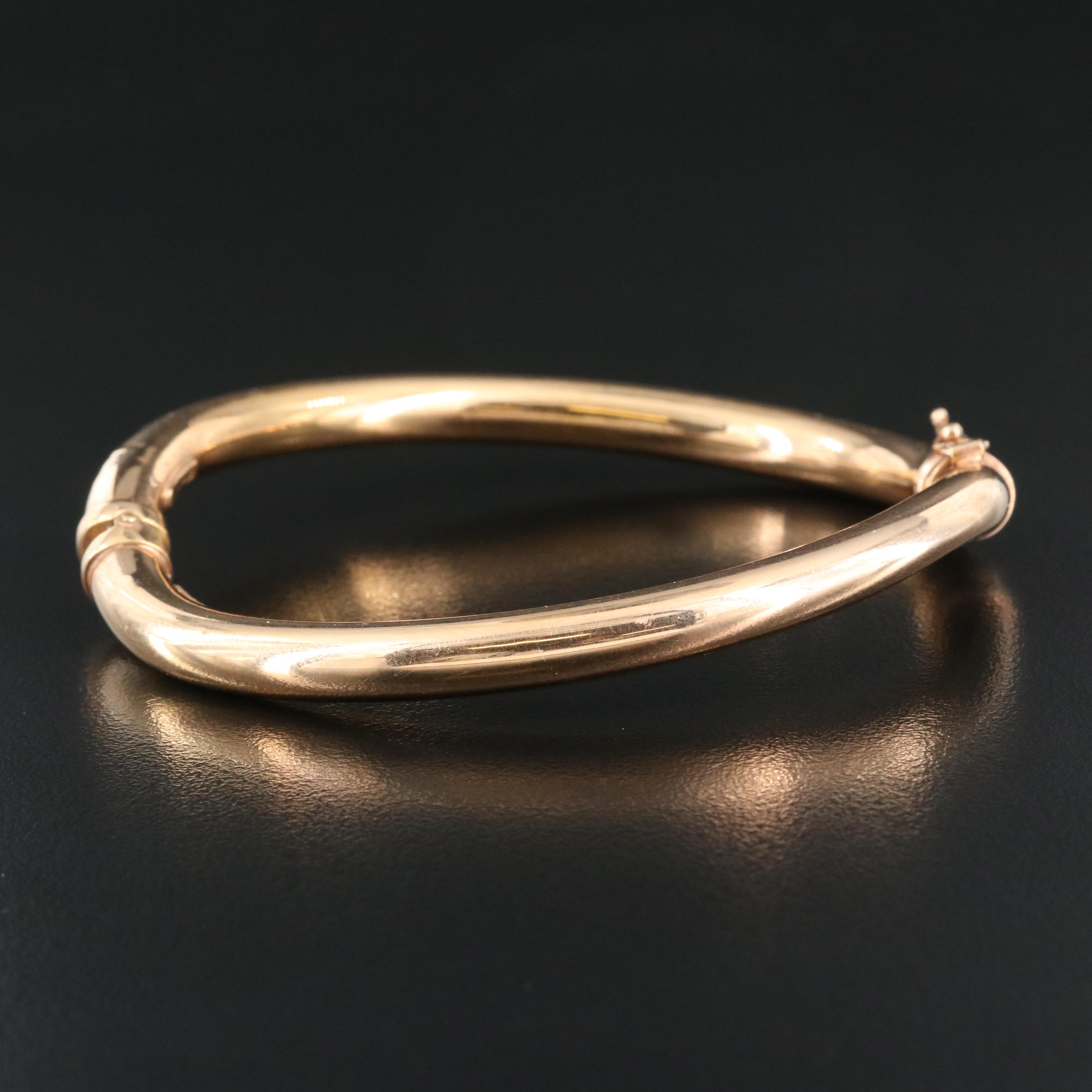 Italian 18K Rose Gold Hinged Bangle EBTH