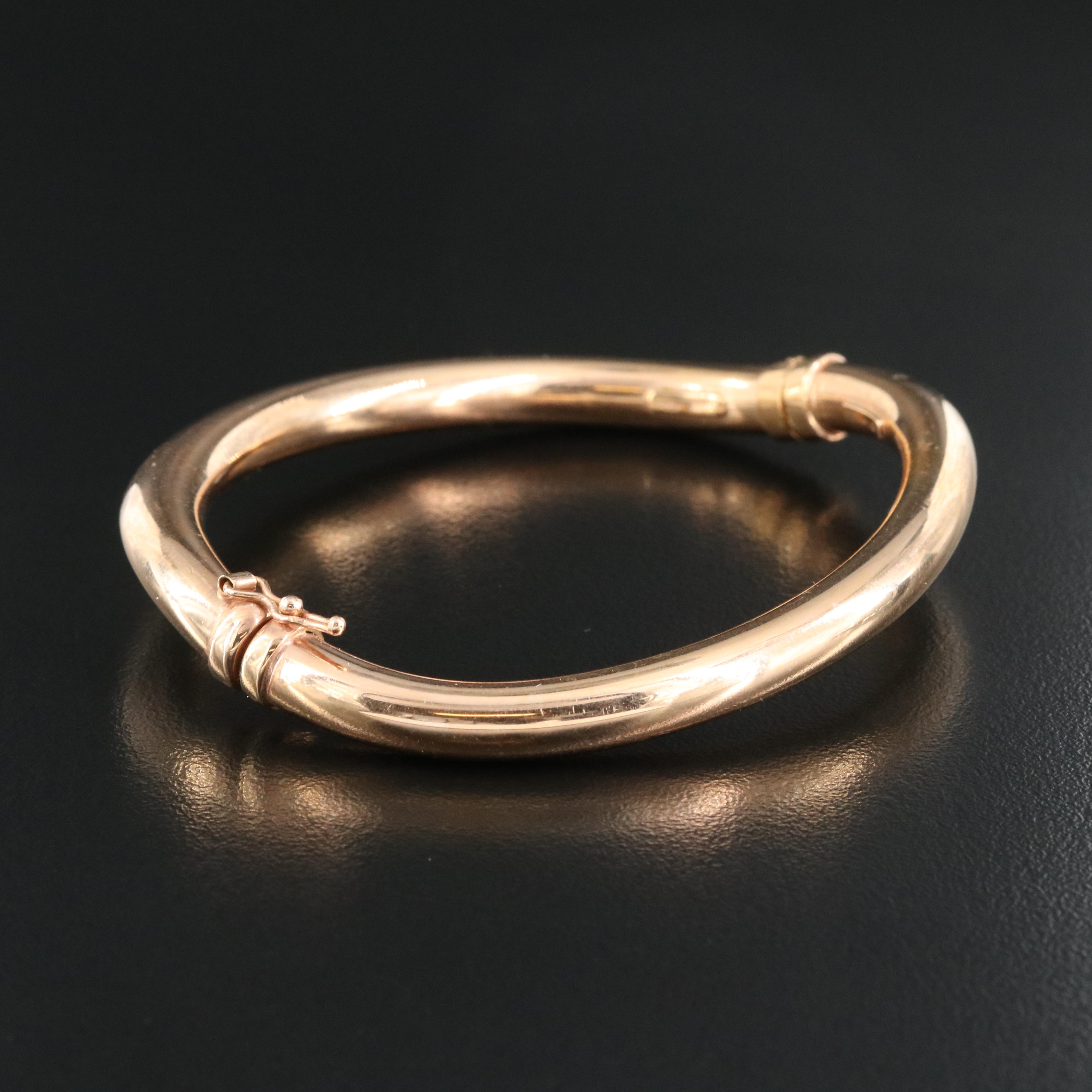 Italian 18K Rose Gold Hinged Bangle EBTH