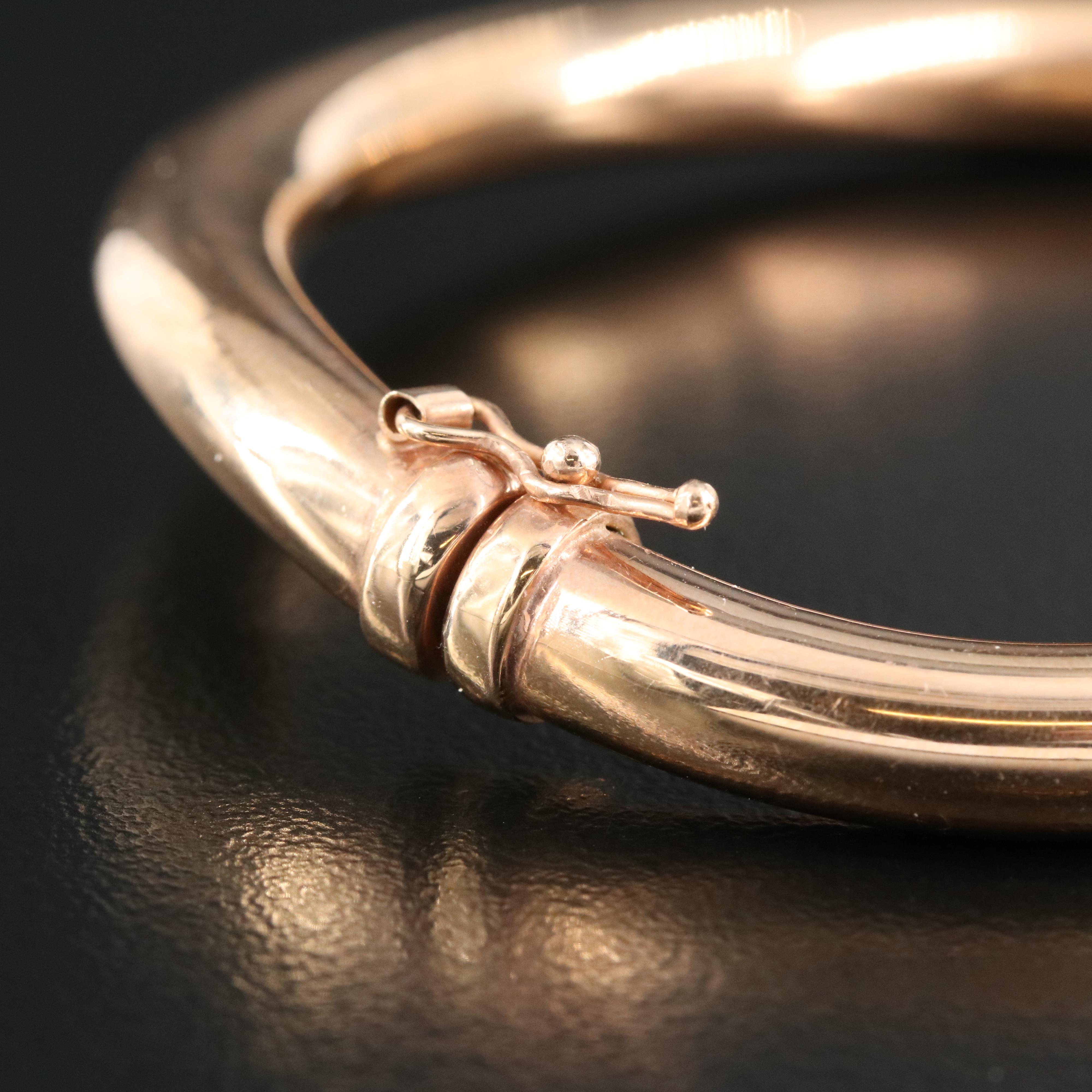 Italian 18K Rose Gold Hinged Bangle EBTH