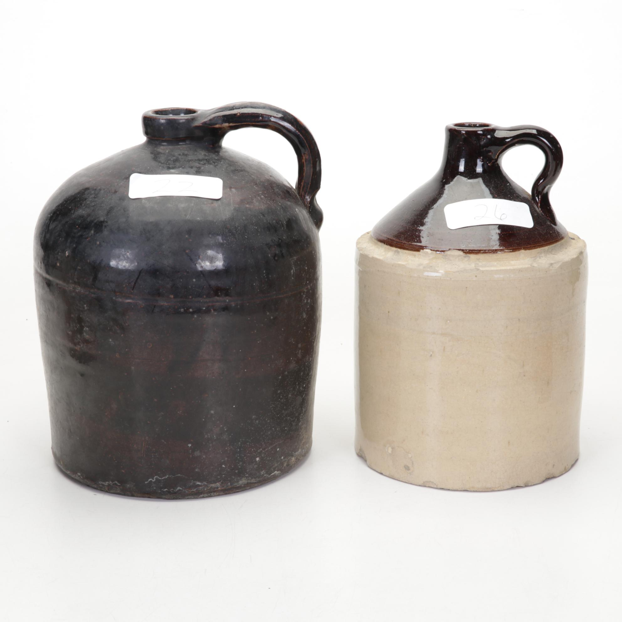 Glazed Stoneware Crocks and Jugs, Antique EBTH