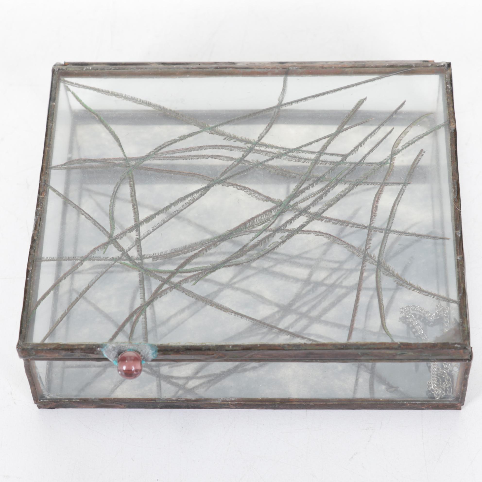 Grace Gunning Leaded Glass Jewelry Boxes, 1980's EBTH