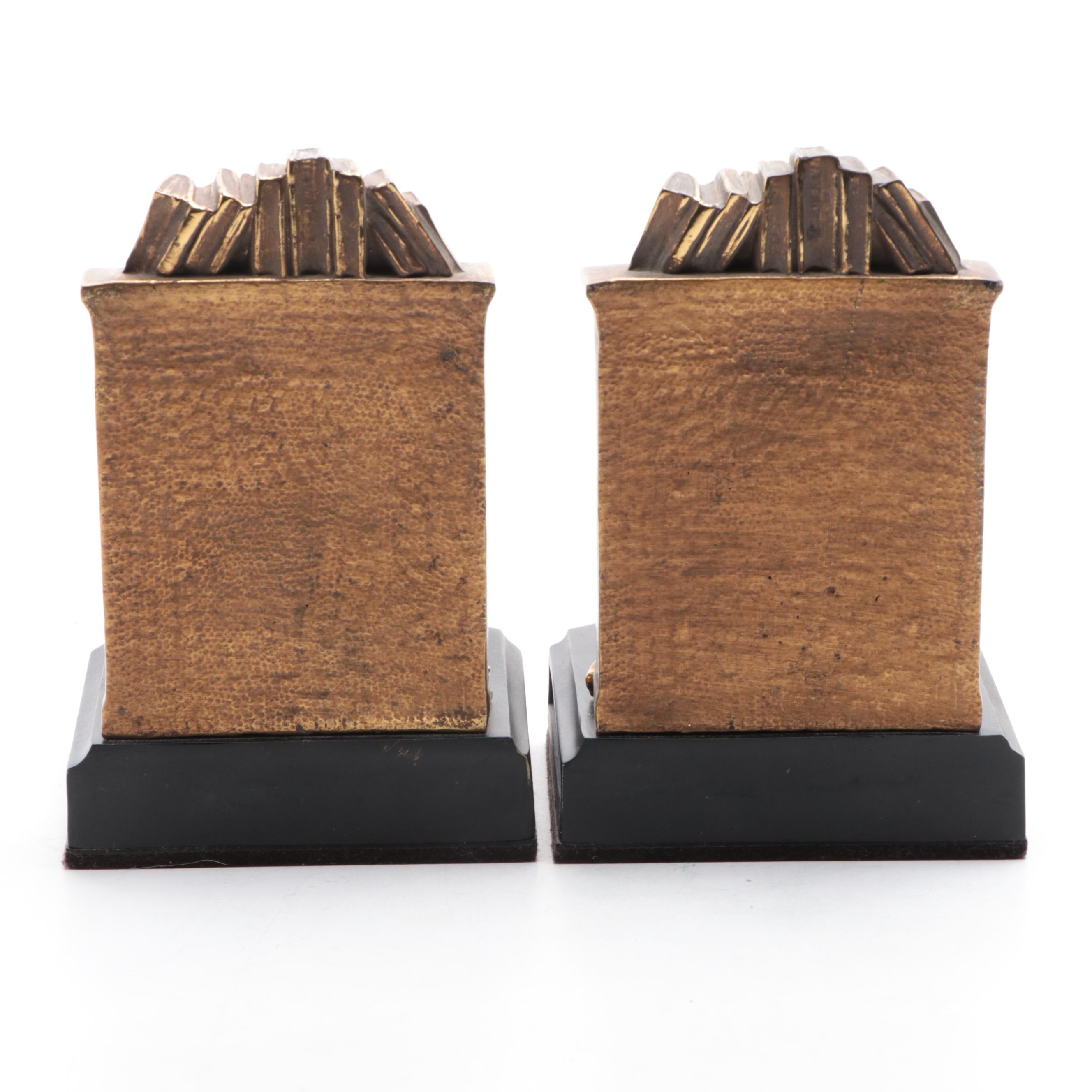 Gilt Metal Old Professor or Librarian Bookend, Early to Mid 20th