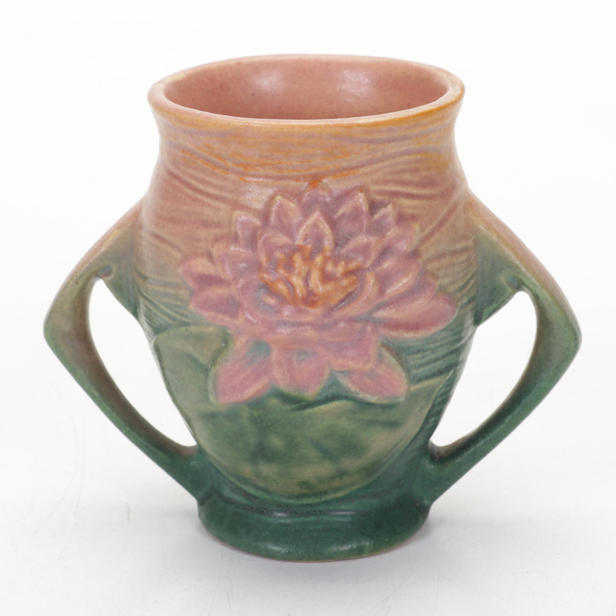 Roseville Dogwood and Waterlily Vases with Hull Pottery Vase EBTH