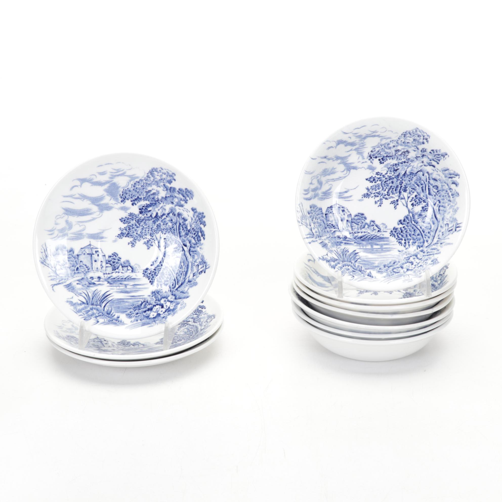 Wedgwood "Countryside Blue" Porcelain Transferware, Mid to Late 20th