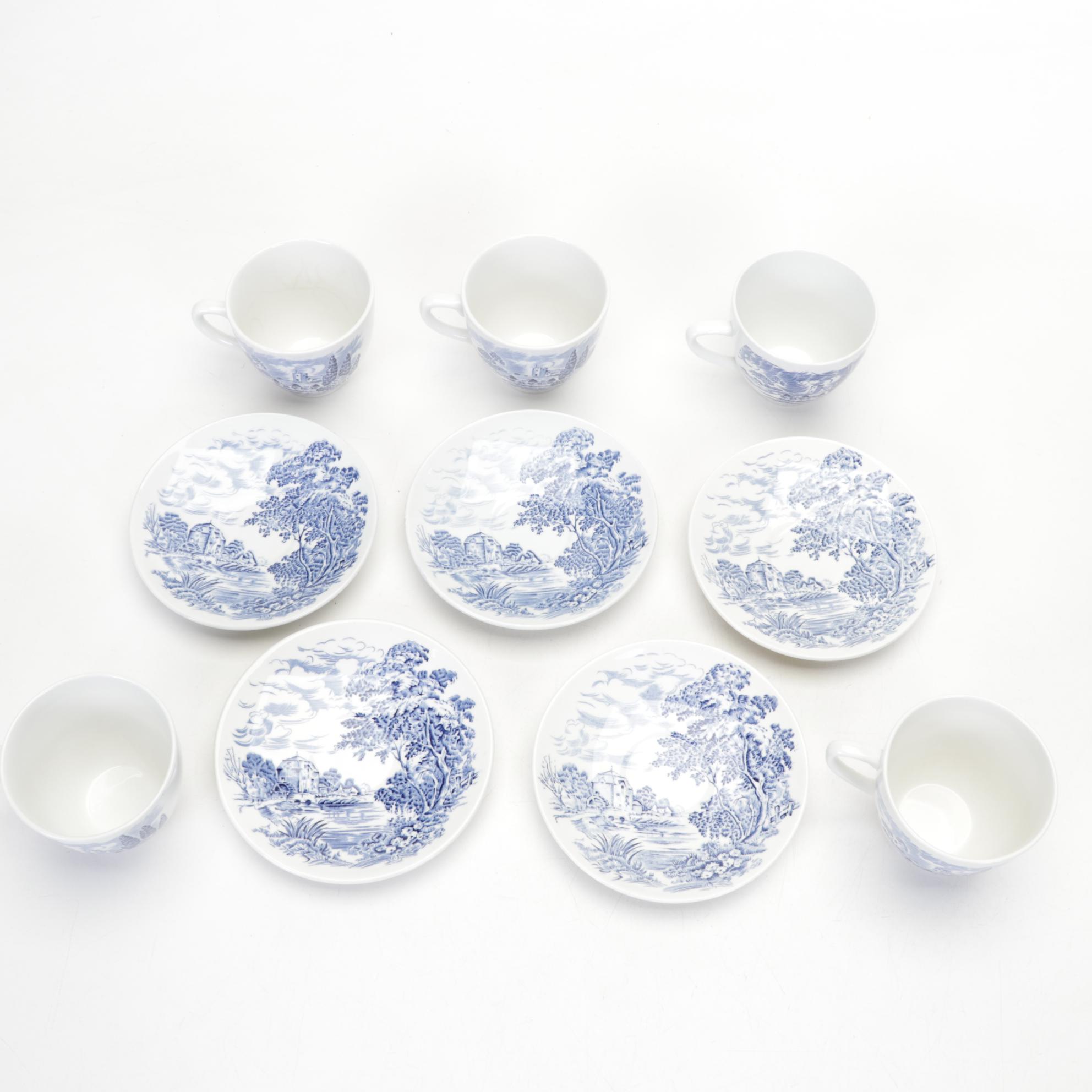 Wedgwood "Countryside Blue" Porcelain Transferware, Mid to Late 20th