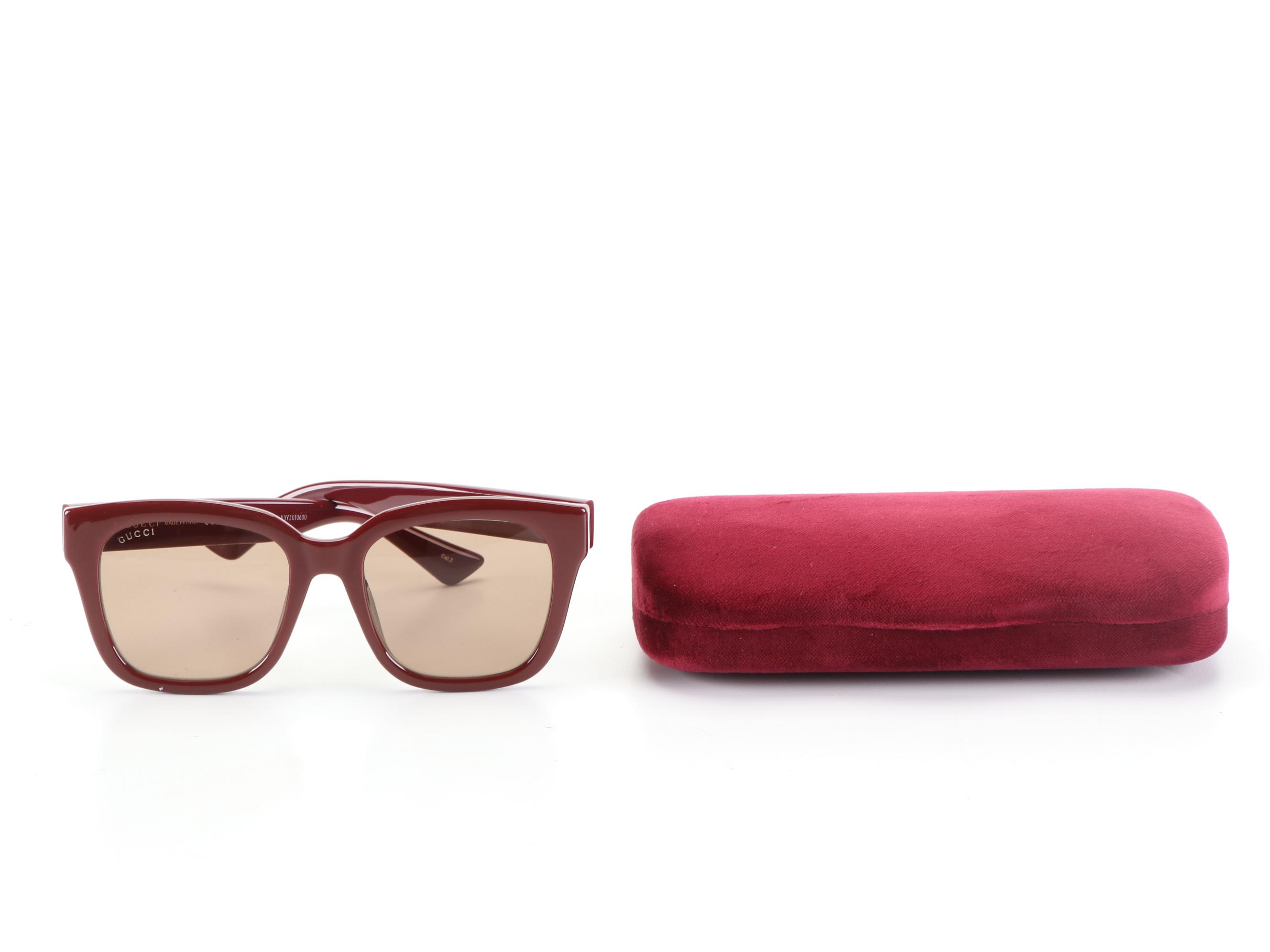 gucci burgundy sunglasses