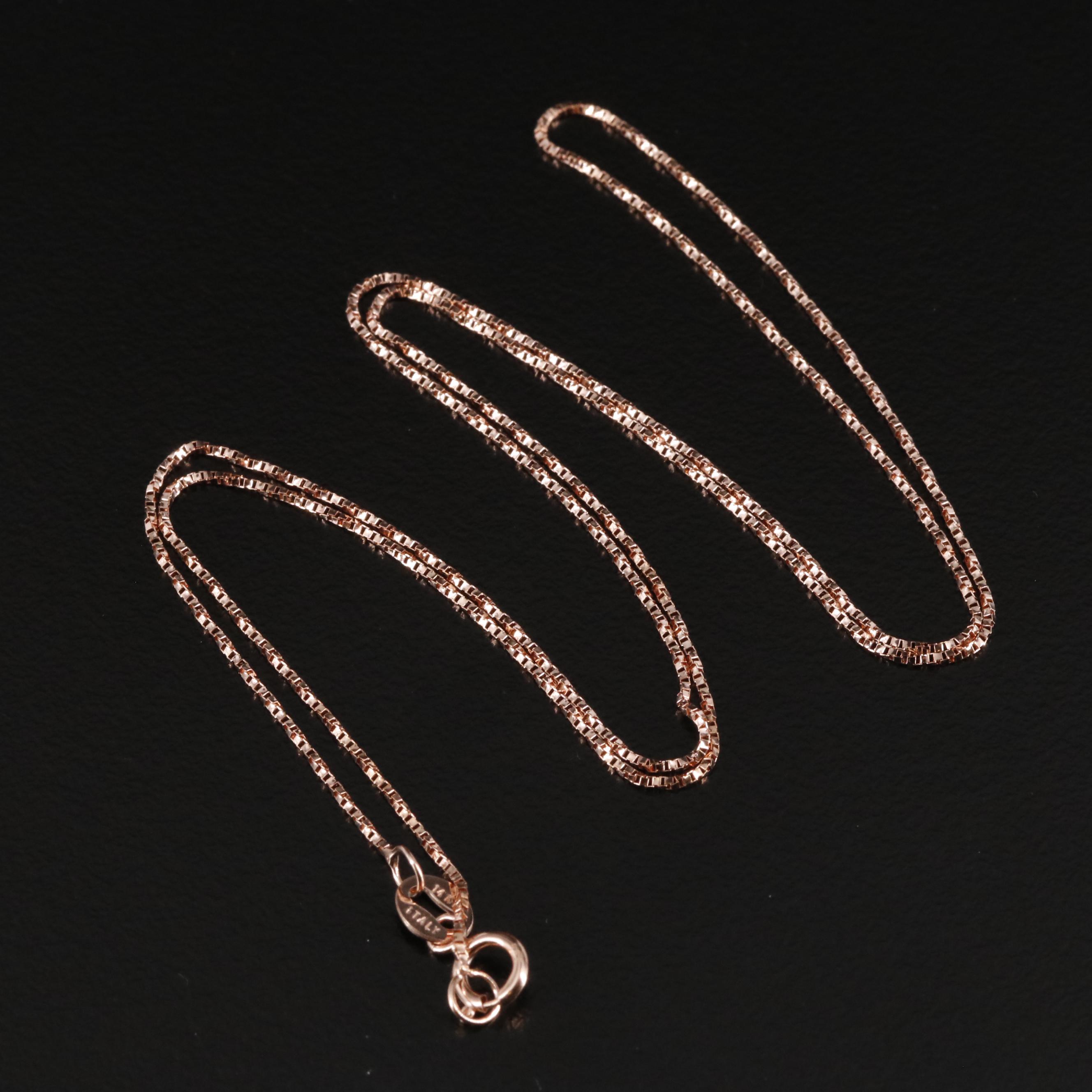 14K Rose Gold Box Chain EBTH