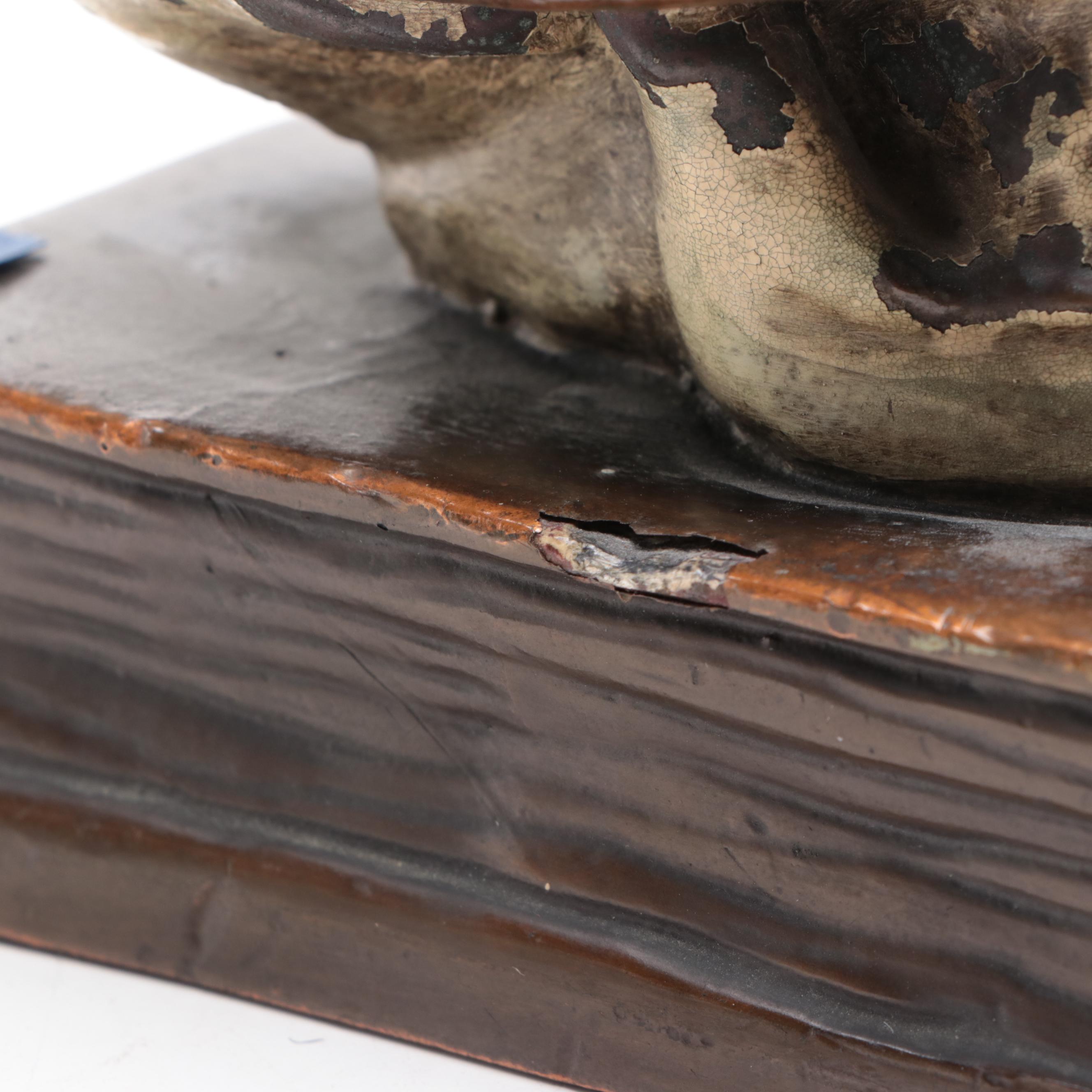 Bronze Clad Skull Bookends Attributed to Armor Bronze Company EBTH