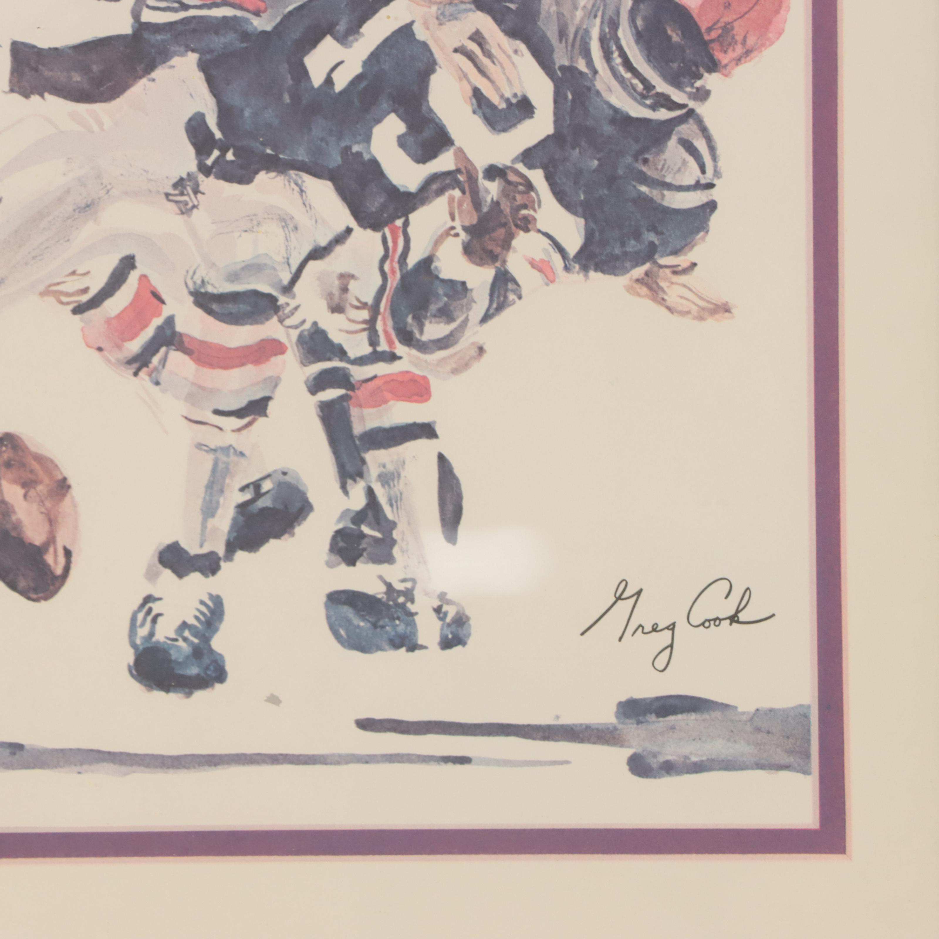 Bengals Football Offset Lithographs After Greg Cook EBTH