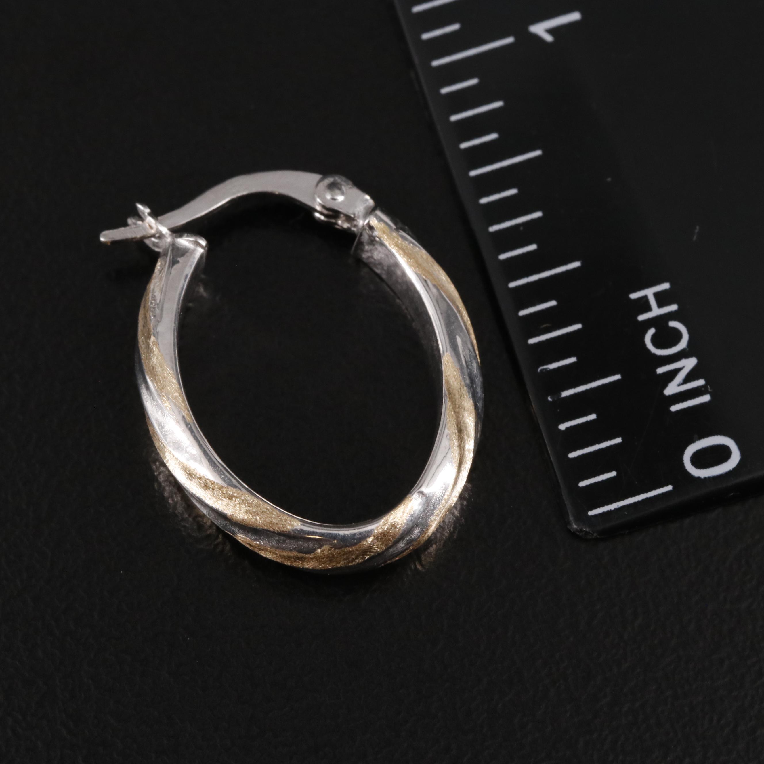 14K Twisted Oval Hoop Earrings EBTH