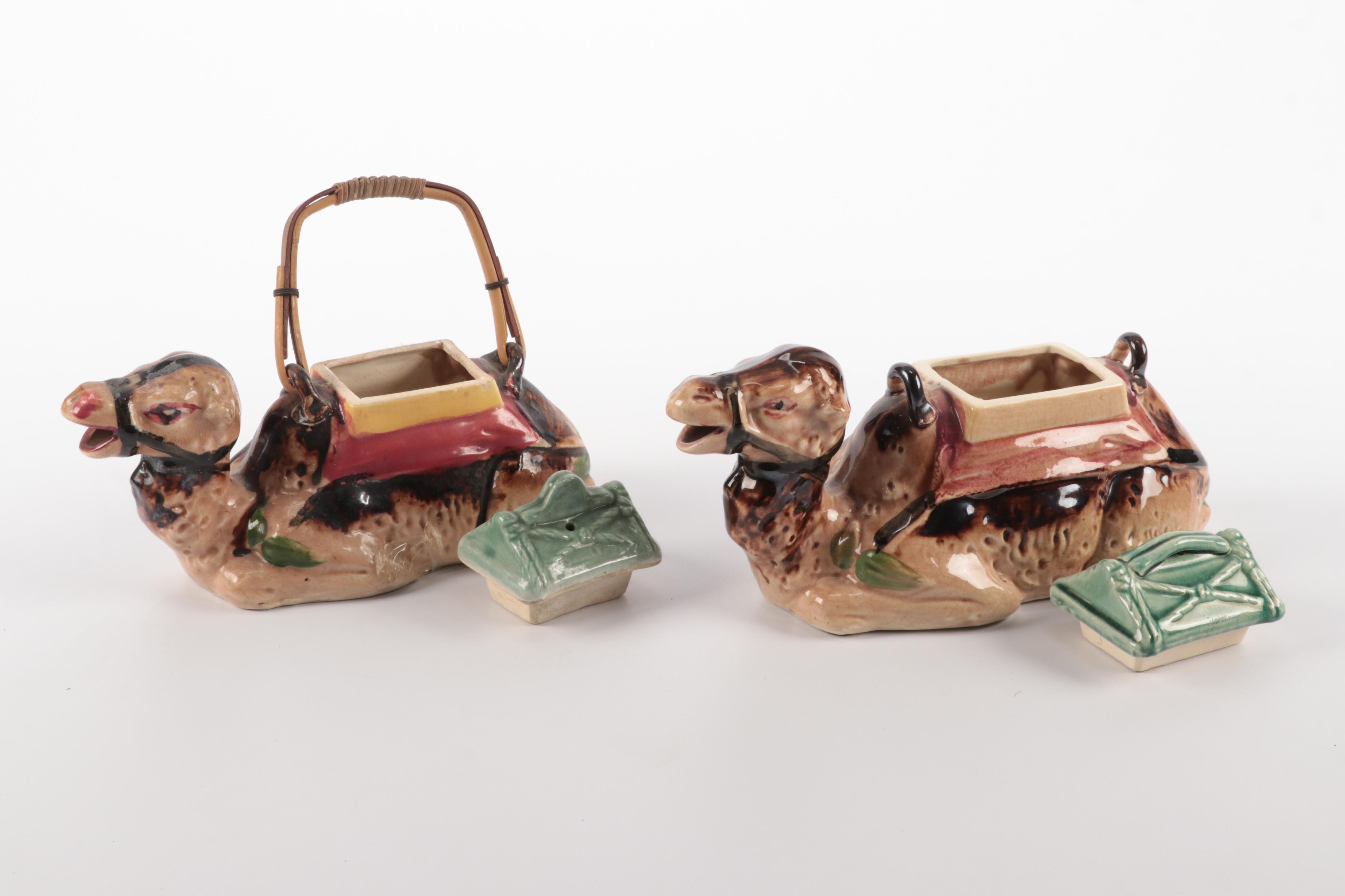 Japanese Majolica Camel Shaped Teapots, Mid20th Century EBTH