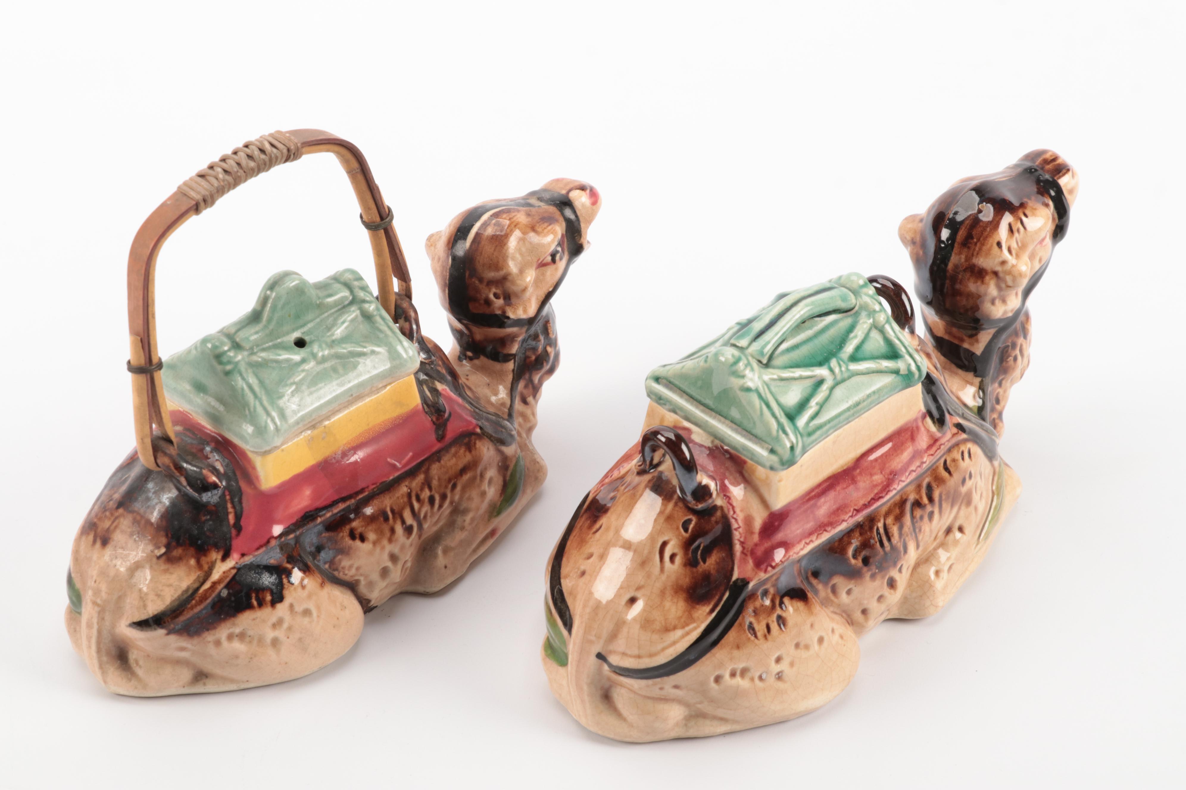 Japanese Majolica Camel Shaped Teapots, Mid20th Century EBTH